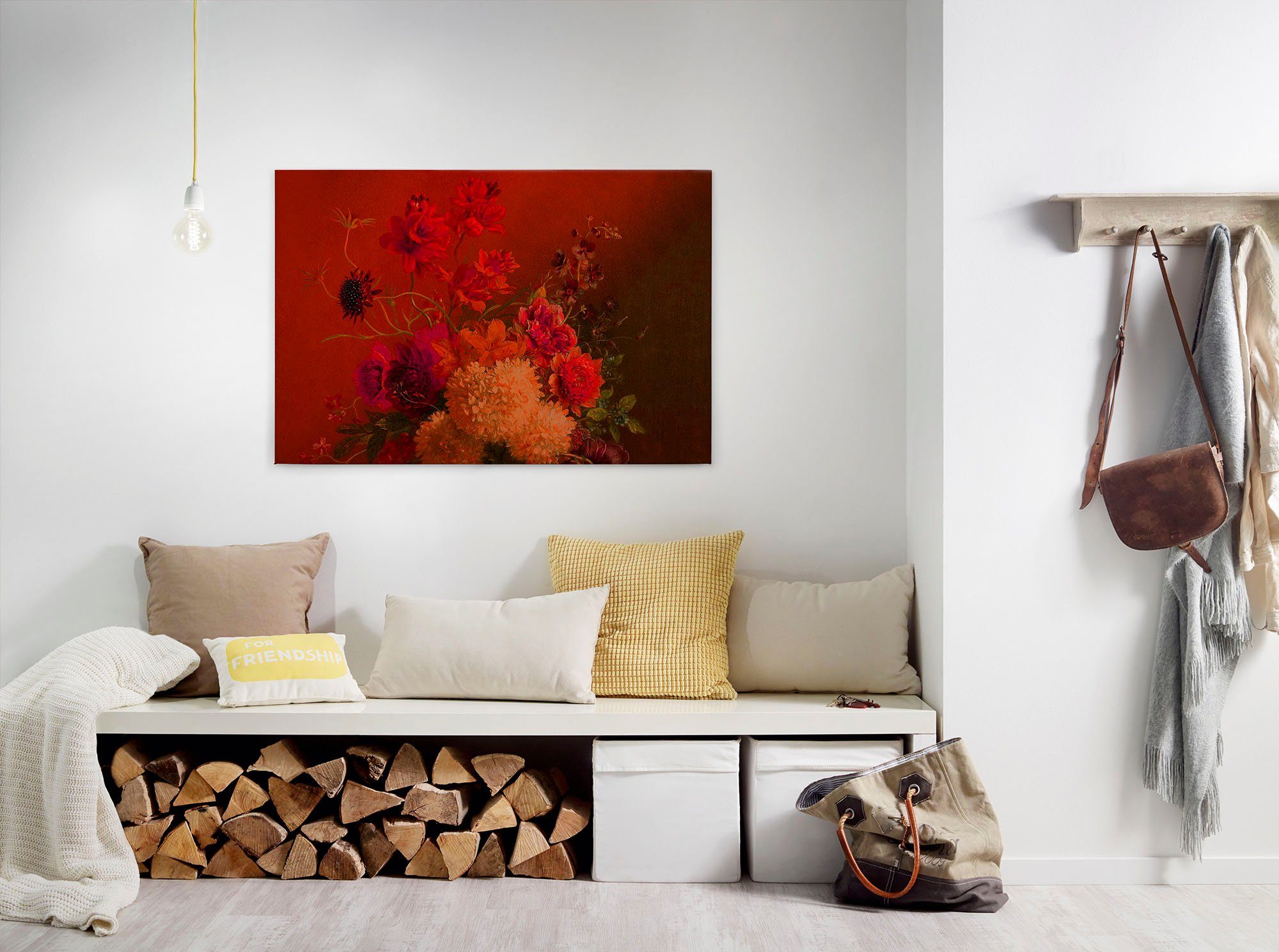 A.S. Création Leinwandbild bouquet vibrant, Blumen, Kinder, Kunst (1 St), Keilrahmen Bild Blumen-Strauß Floral Leinwand-Bild Wohnzimmer modern