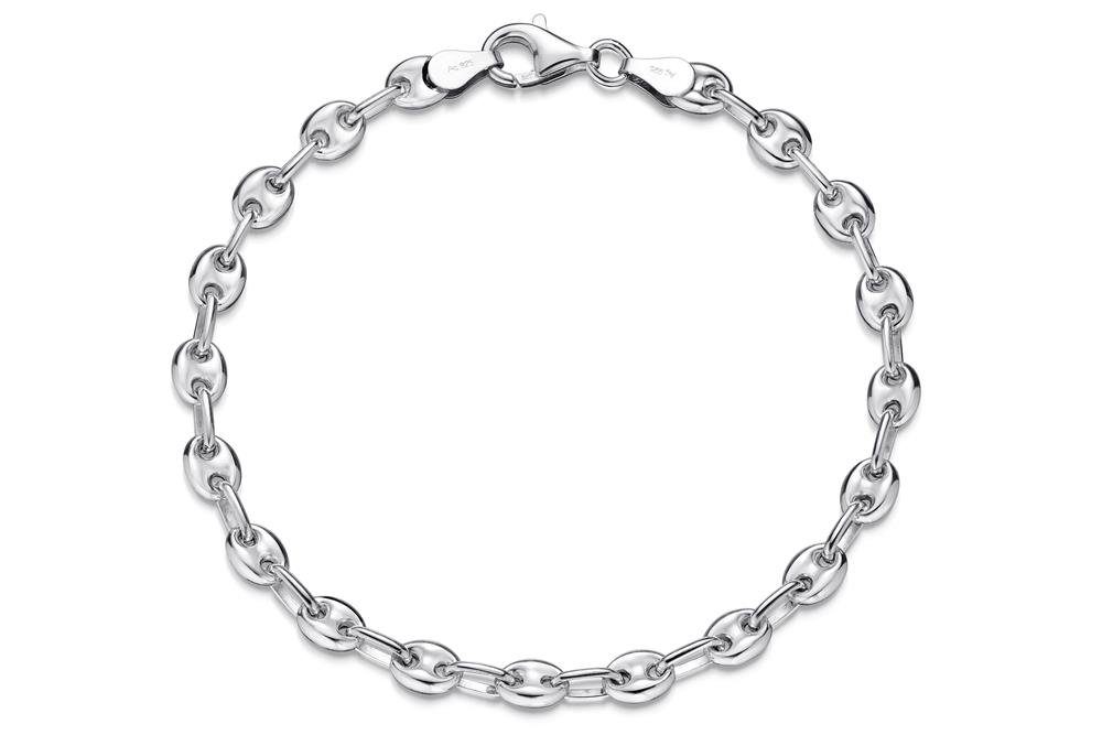 Silberkettenstore Silberarmband Kaffeebohnenkette Armband 5mm - 925 Silber günstig online kaufen
