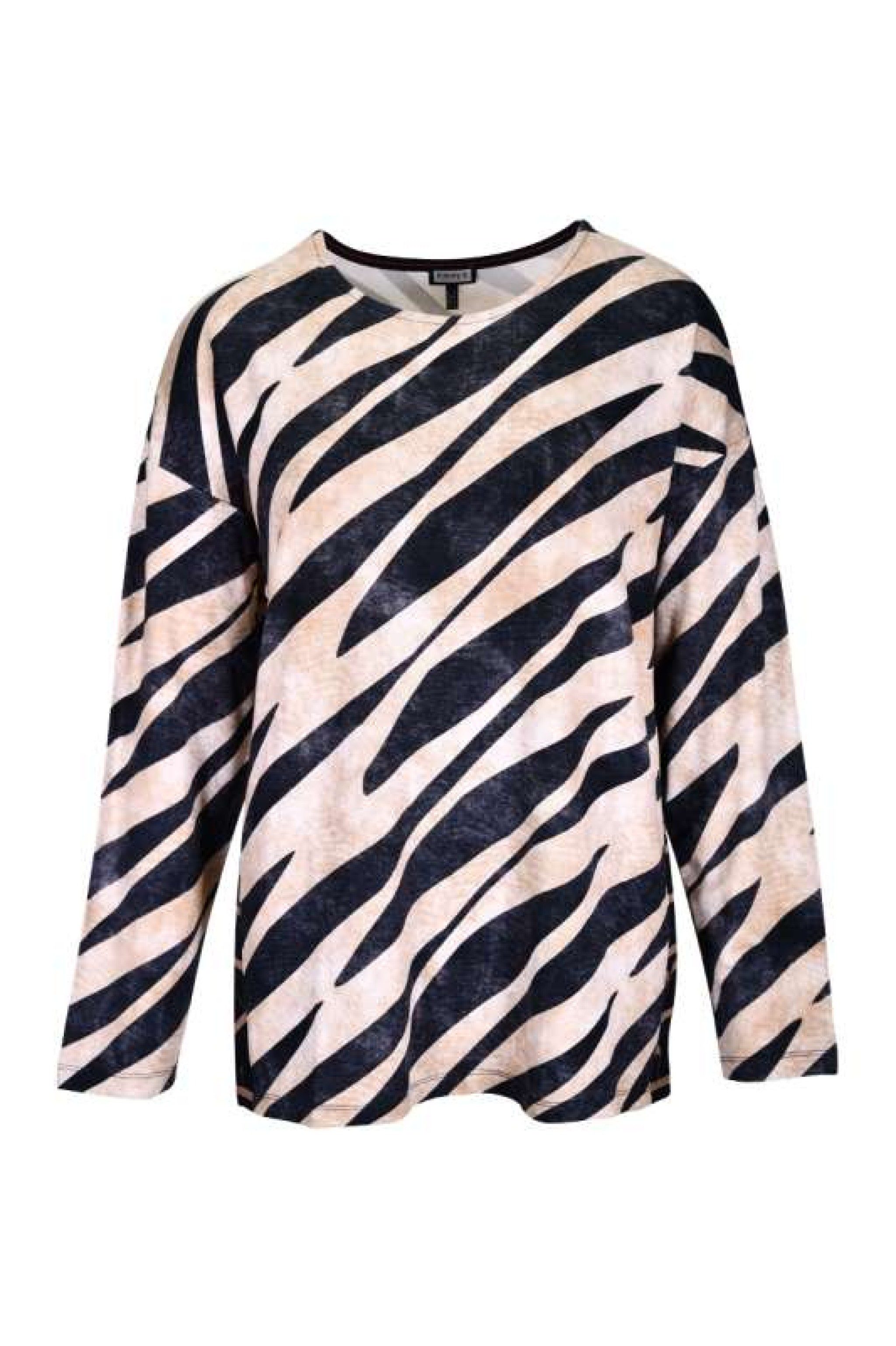 Kenny S. Rundhalspullover 957164 SW. ALLOV. MIT EINSATZ ZEBRA Sweatshirt