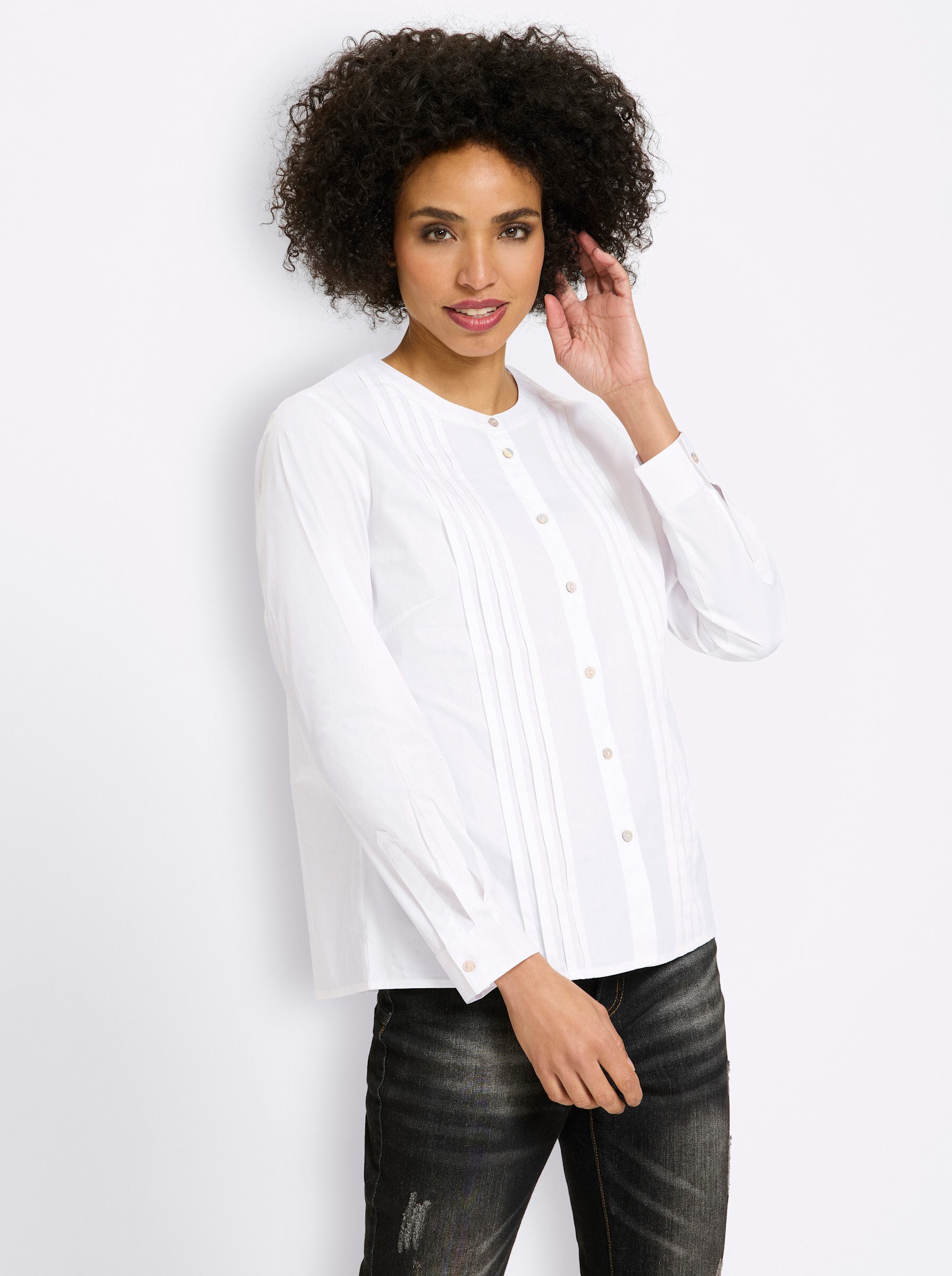 Klassische Bluse Bluse Langarm