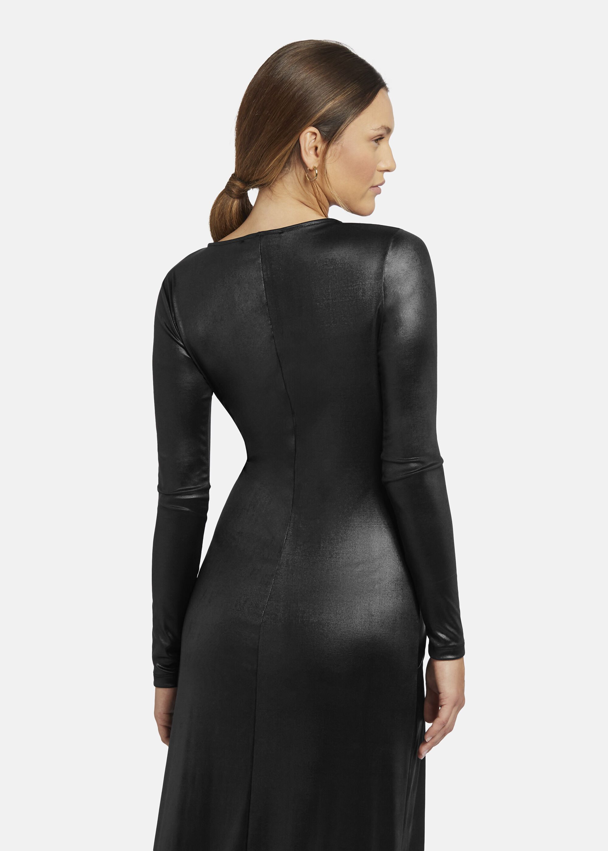 Nicowa Abendkleid EWELIO (1-tlg) aus Metallic-Jersey mit diagonaler Raffung