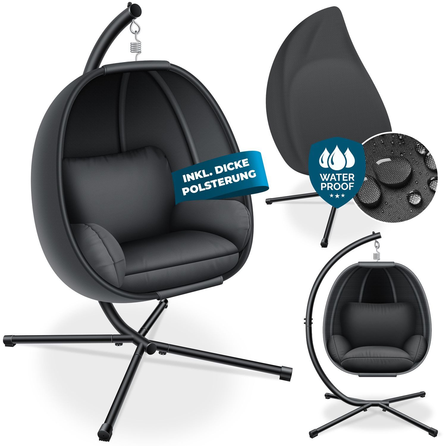 KESSER Hängesessel, Luxe Hängesessel mit Gestell weicher Sitzkissen günstig online kaufen