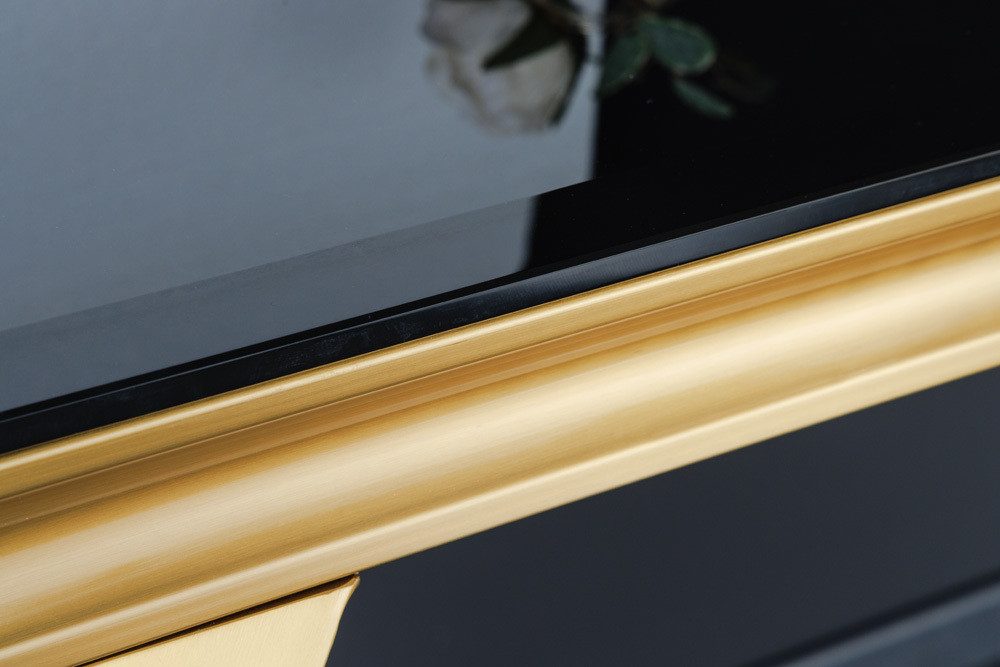 riess-ambiente Konsolentisch MODERN BAROCK 145cm schwarz / gold (Einzelartikel, 1-St), Flur · Opalglas · Edelstahl · eckig – Bild 5 von 5