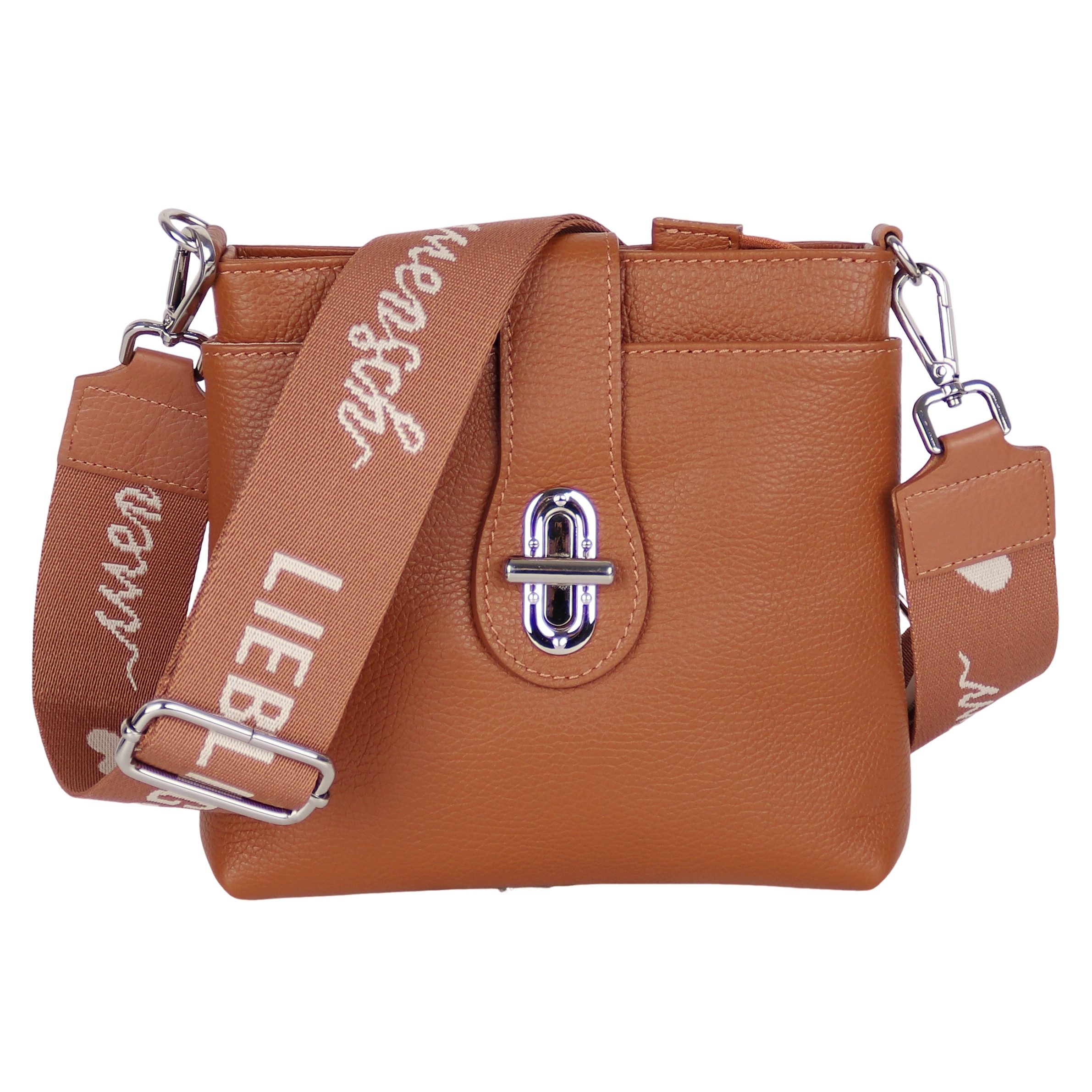 MIRROSI Umhängetasche Damen Crossbody Bag, Echtleder Made In Italy, (22x22x8cm) aus Wildleder