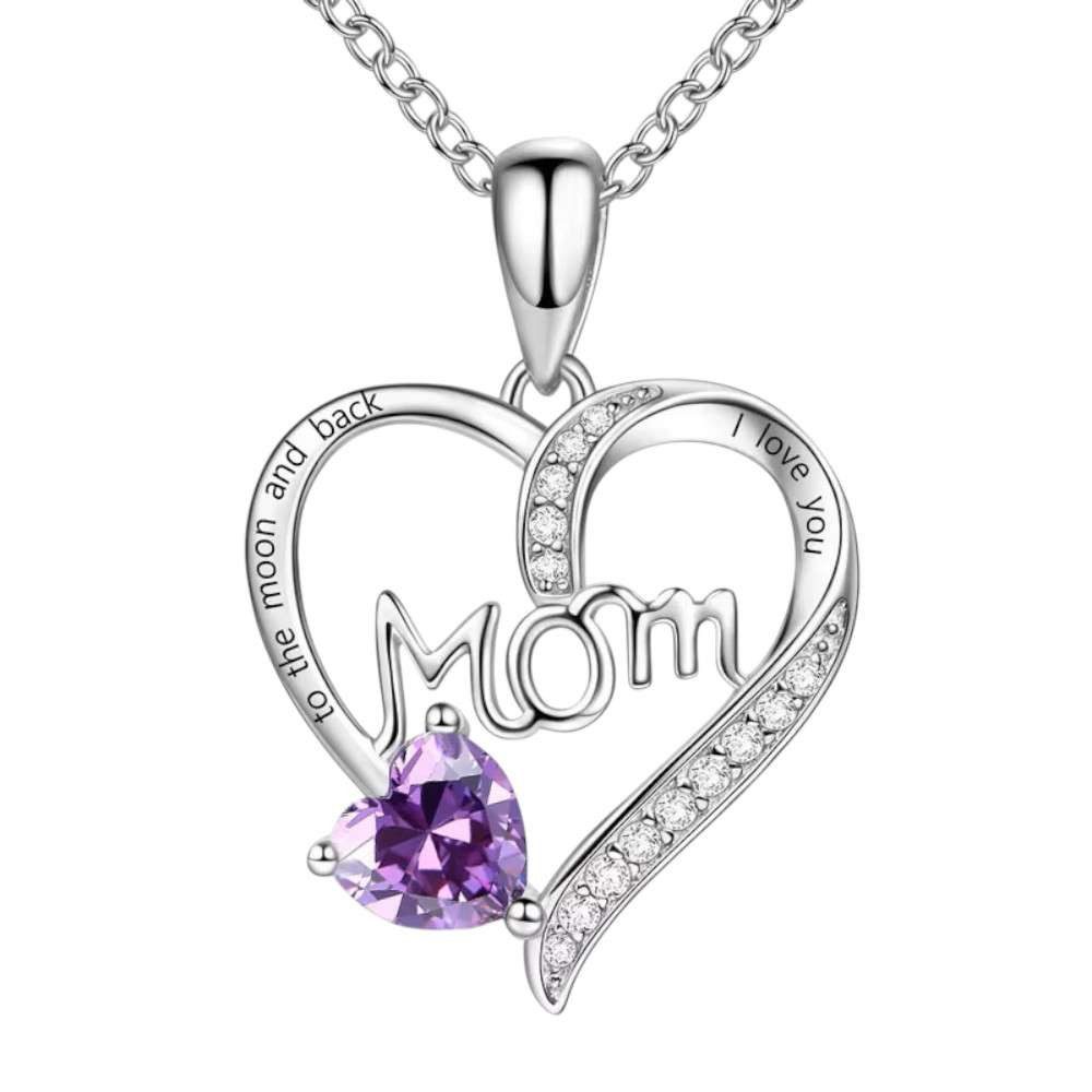 Taffstyle Kette mit Anhänger Damen Herzkette Herzanhänger Mom Inschrift und Kristall Herz (Liebevoller Mom Herzanhänger an eleganter Kette ideal als Geschenkidee), Geschenke für Frauen