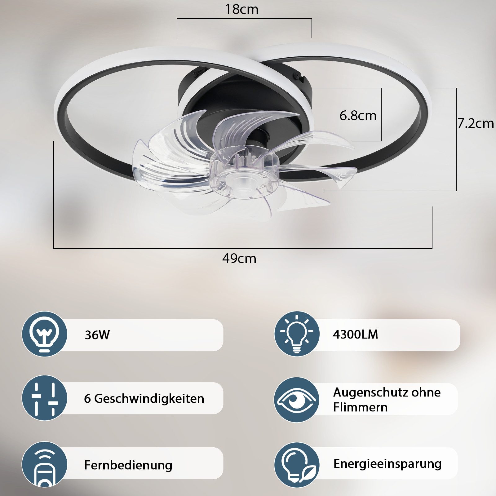 ZMH Deckenventilator Mit Beleuchtung Leise Modern günstig online kaufen