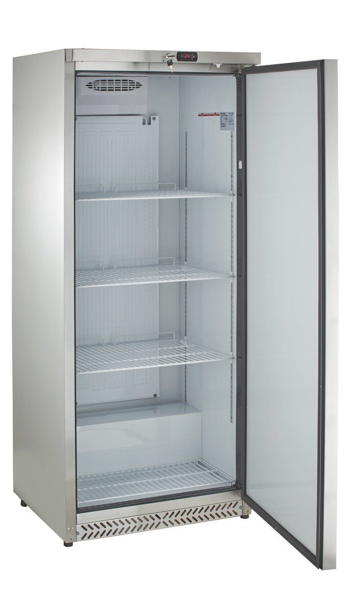 GastroHero Gefrierschrank SFH60VS Lagertiefkühlschrank - 590 L - Gefrierschrank - Edelstahl - absch, 185 cm hoch, 77.5 cm breit