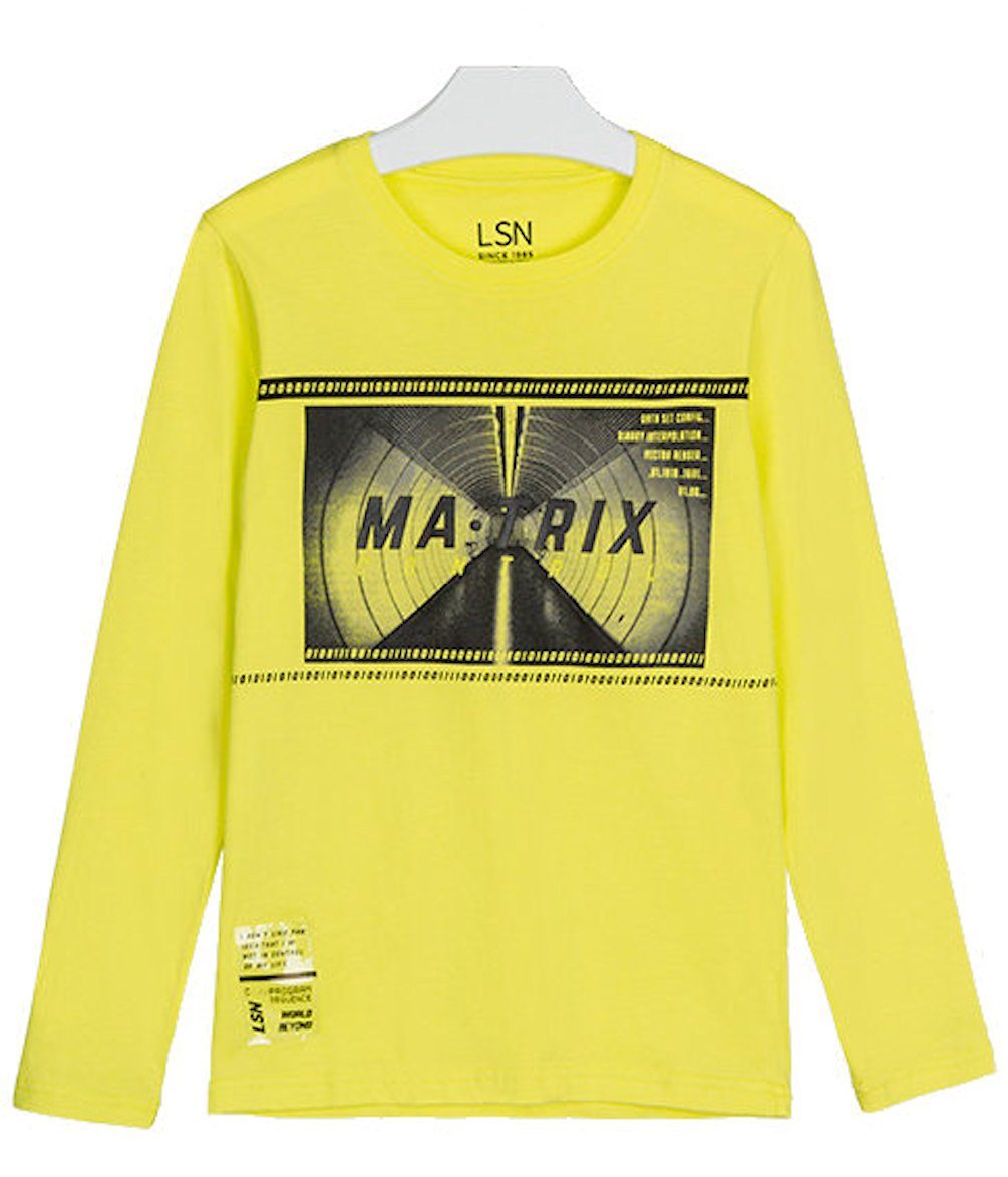 Langarmshirt Losan Jungen Langarmshirt Shirt Matrix Pistachio gelb Badge
