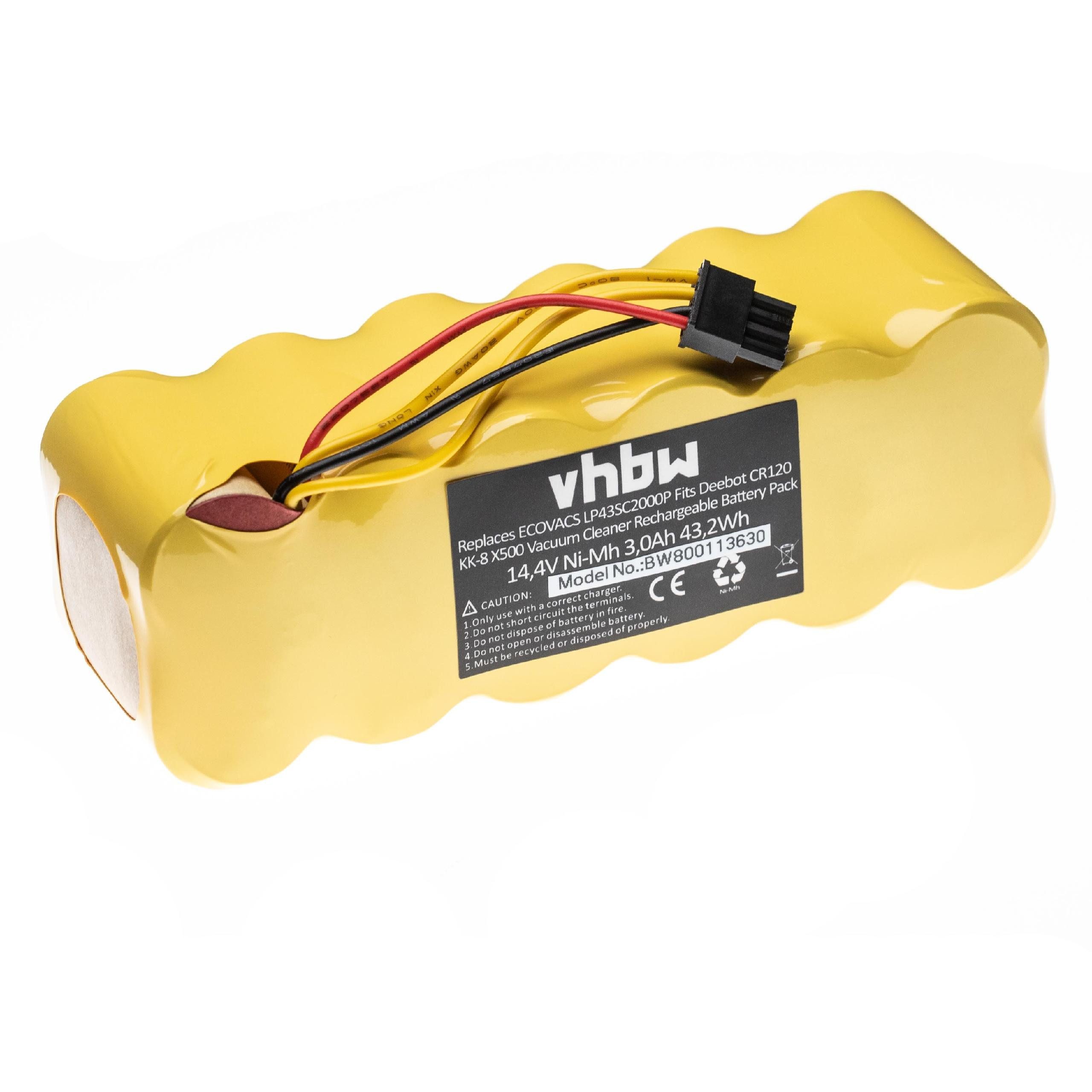 vhbw kompatibel mit Midea R1-L10D, MIDEA R1-L102B Staubsauger-Akku NiMH 3000 mAh (14,4 V)