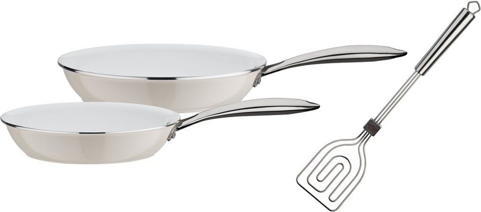 GSW Pfannen-Set CERAMICA color, Aluminium (Set, 3-tlg), Induktion, Für alle  Herdarten, auch für Induktion