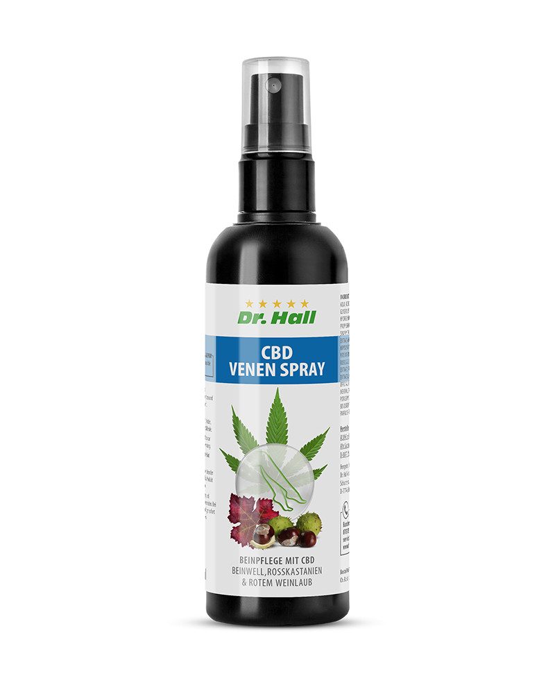 Dr. Hall Fußpflegespray CBD Venen Spray mit Beinwell und Rosskastanie, 1-tlg., mit Frischekick, belebt müde und schwere Beine