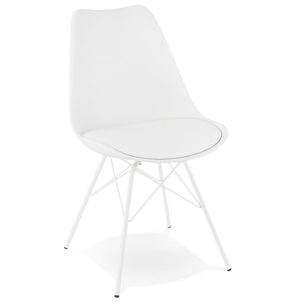 KADIMA DESIGN Esszimmerstuhl PATRIZIA Stuhl Plastic Polym Weiss (white) 45 x 55 Weiß