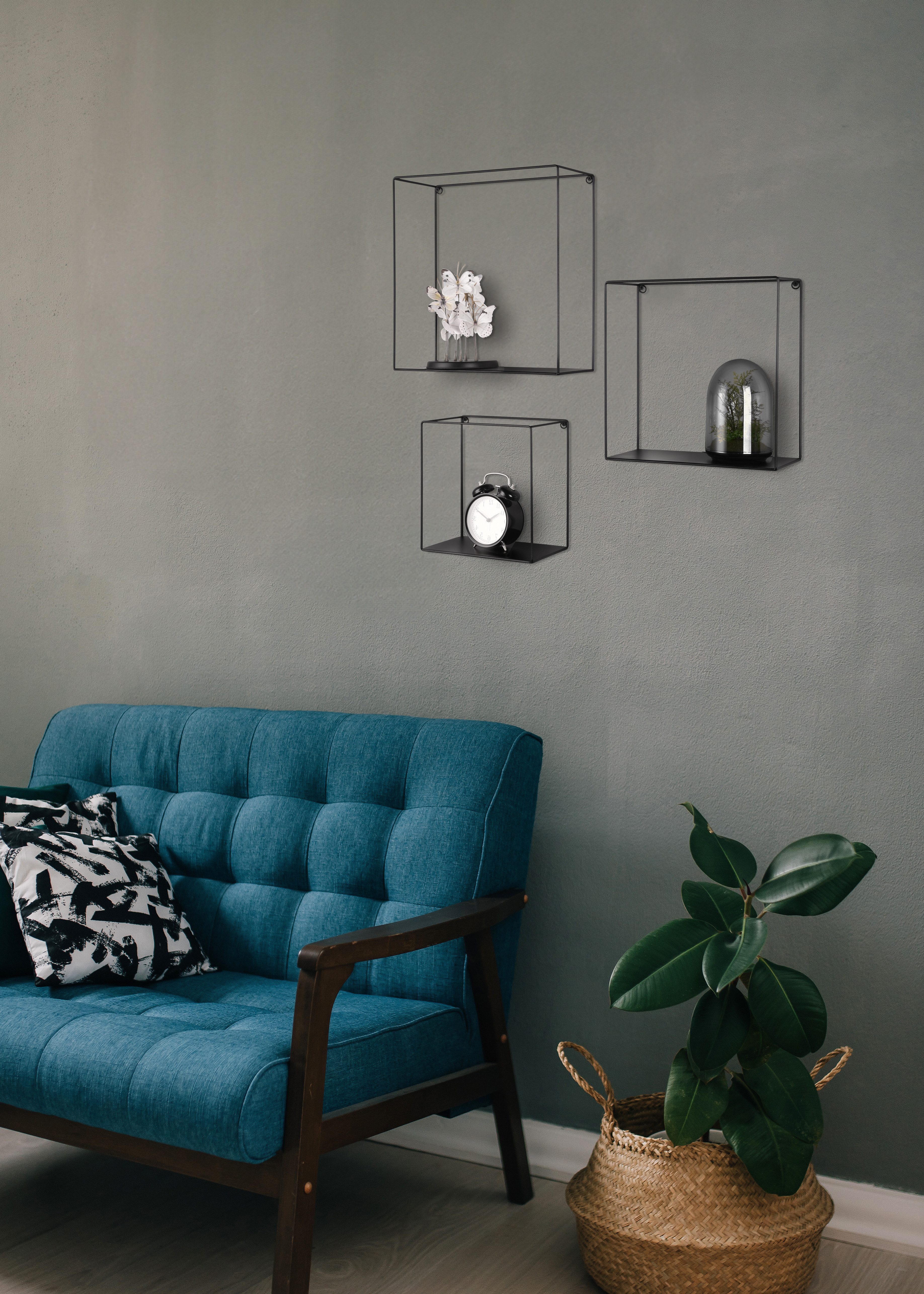 MIRRORS AND MORE Wandregal Rita, Set 3-tlg., Dekorative Regale, Metallrahme günstig online kaufen