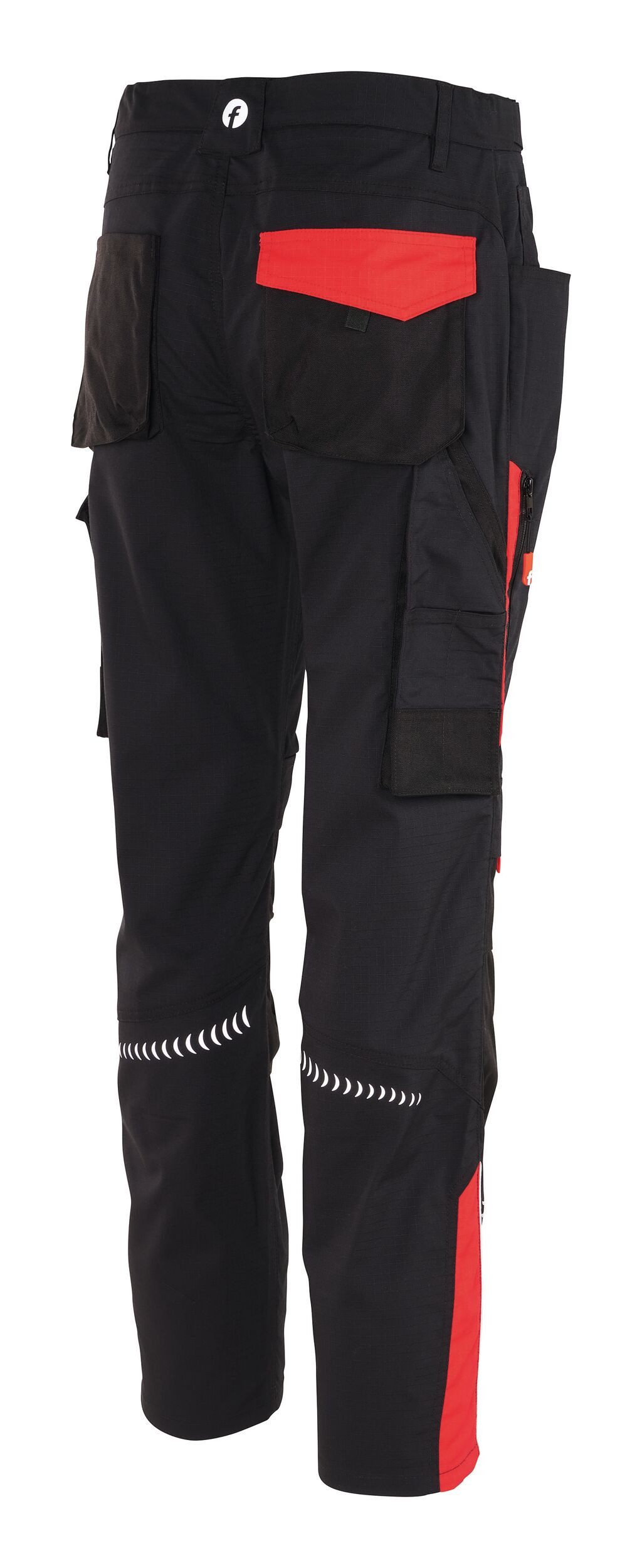 fortis Arbeitsbundhose Herren-Bundhose Performance schwarz/rot