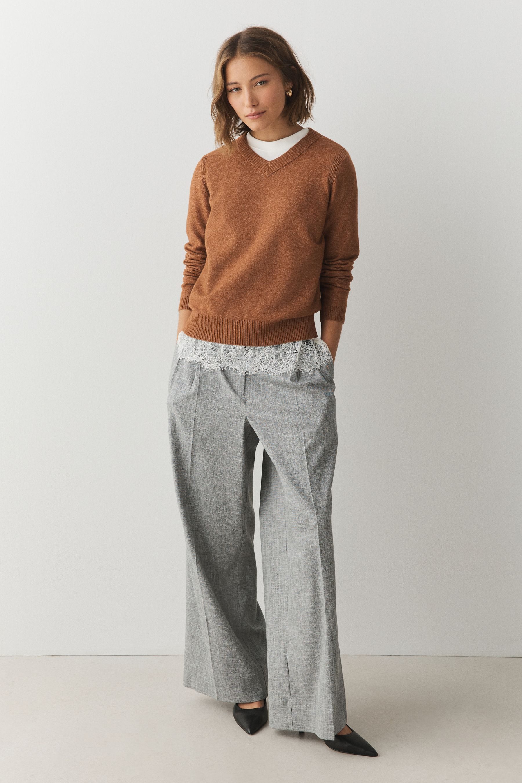 Next V-Ausschnitt-Pullover Langärmeliger, weicher Pullover mit V-Ausschnitt (1-tlg)