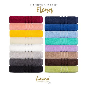 Lavea Handtuch Set Elena, 2 Duschtücher 70x140, 4 Handtücher 50x100, 2 Gästetücher 30x50, 2 Waschhandschuhe 15x21cm (Set, 10-St), weiche Handtücher im edlen Design, ideal für die ganze Familie