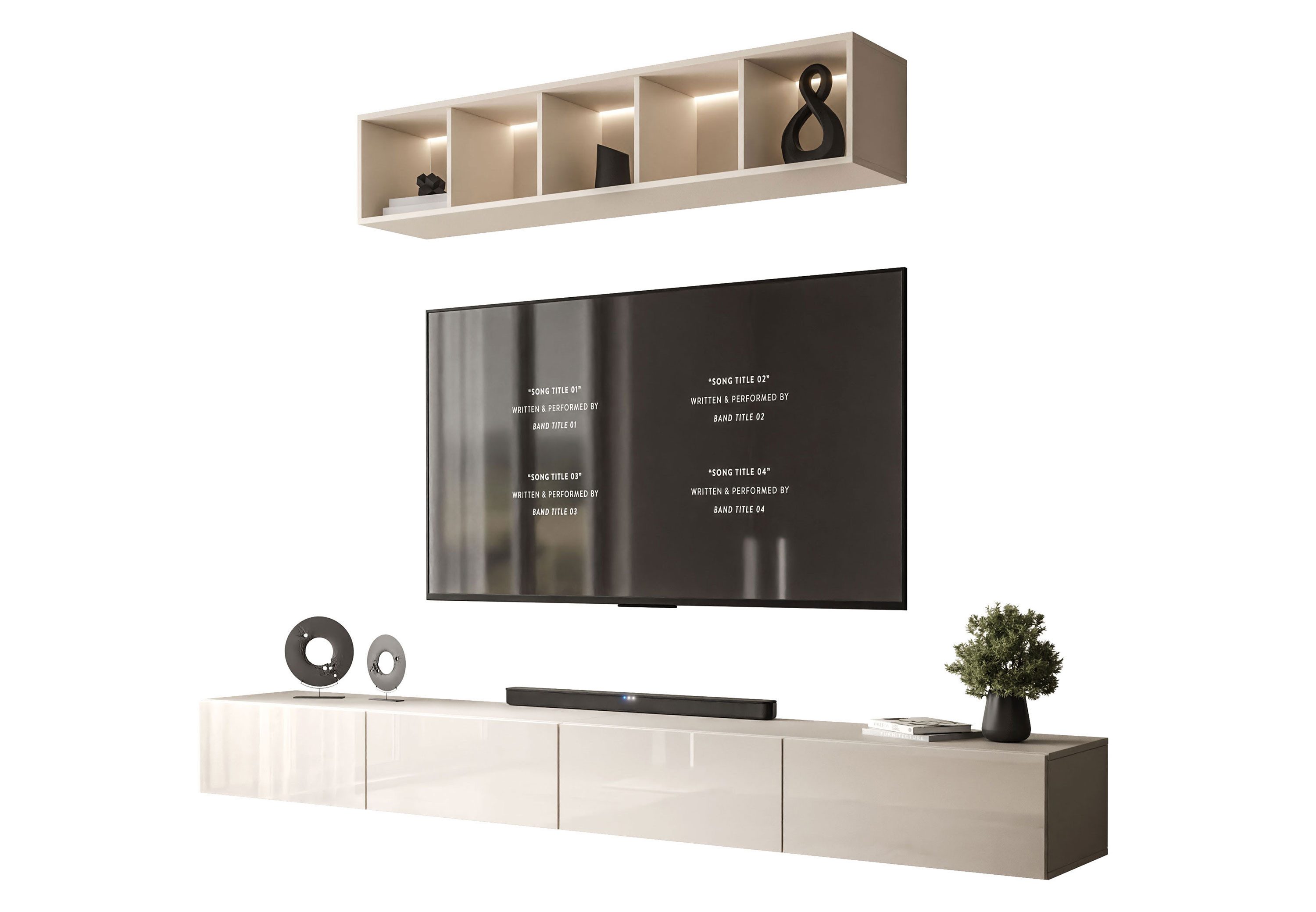 Lookway Wohnwand Hängende CARMEN III mit offenem Regal