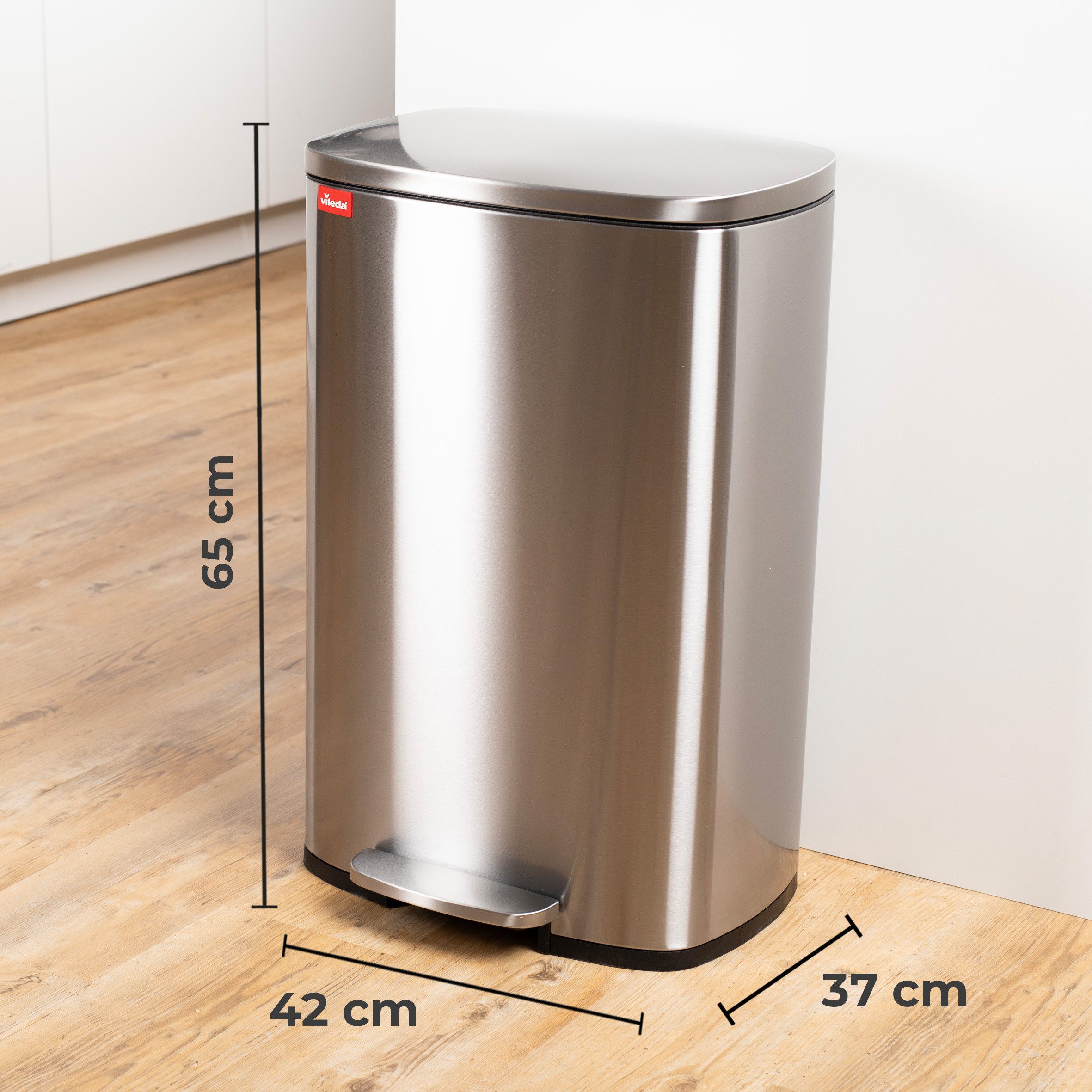 Vileda Einbaumülleimer Vileda Mülleimer 50L Edelstahl