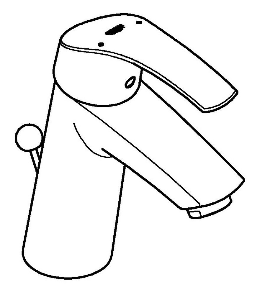 Grohe Waschtischarmatur Eurosmart Einhand Ausaldung mit Zugstangen-Ablaufgarnitur M-Size