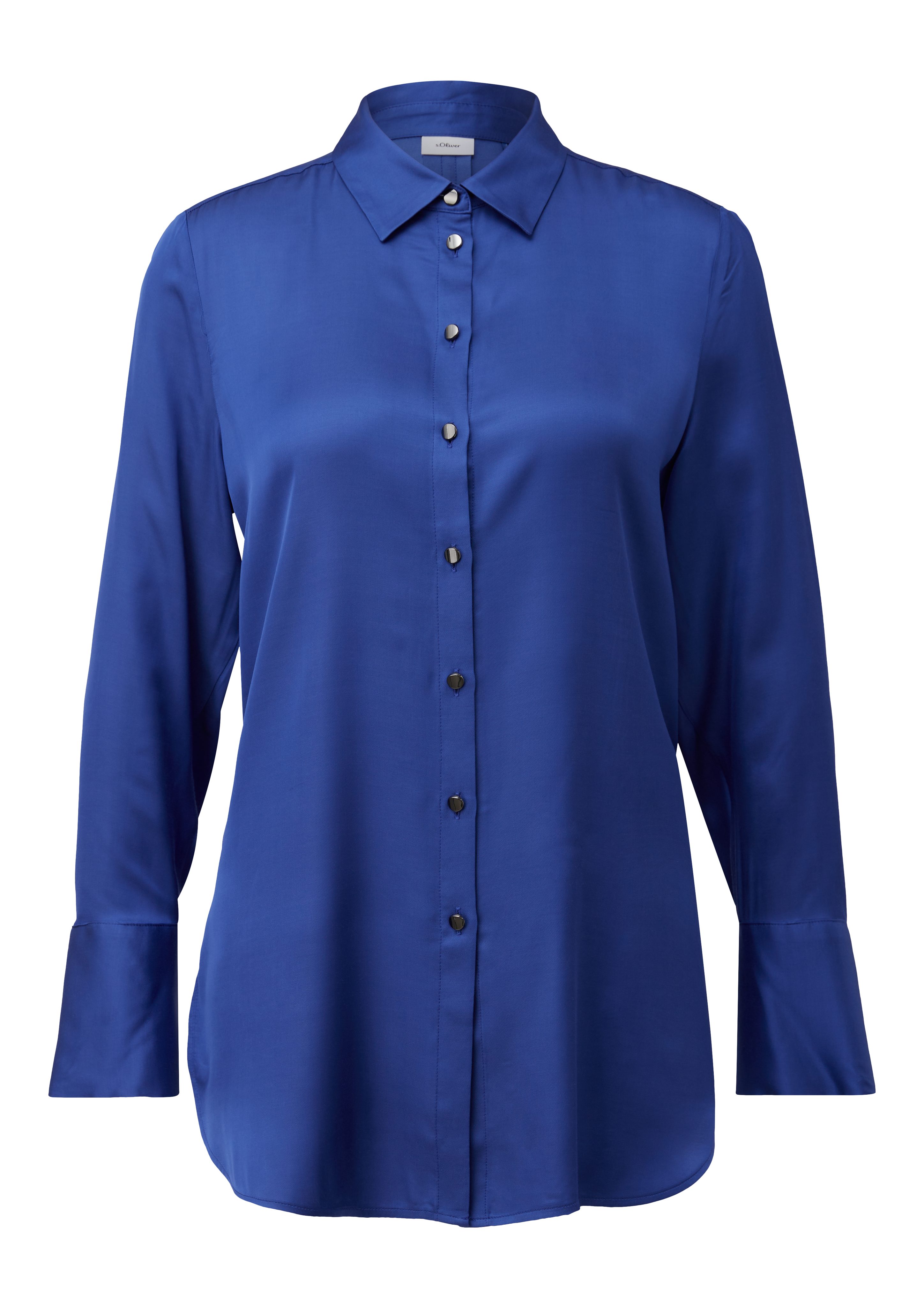 s.Oliver BLACK LABEL Hemdbluse mit abgerundetem Saum günstig online kaufen