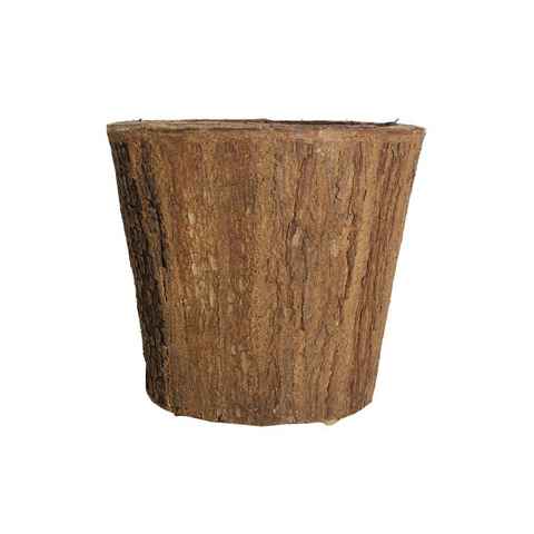 tegawo Blumentopf Wood Skin, aus Holz mit Baum-Rinde, foliert 25x25cm braun