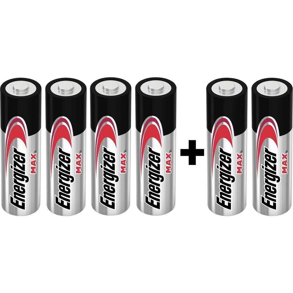 Energizer Max Alkaline Mignon-Batterien, 4 + 2 gratis Akku