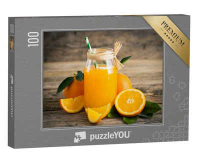 puzzleYOU Puzzle Frischer Orangensaft, 100 Puzzleteile, puzzleYOU-Kollektionen Obst, Essen und Trinken