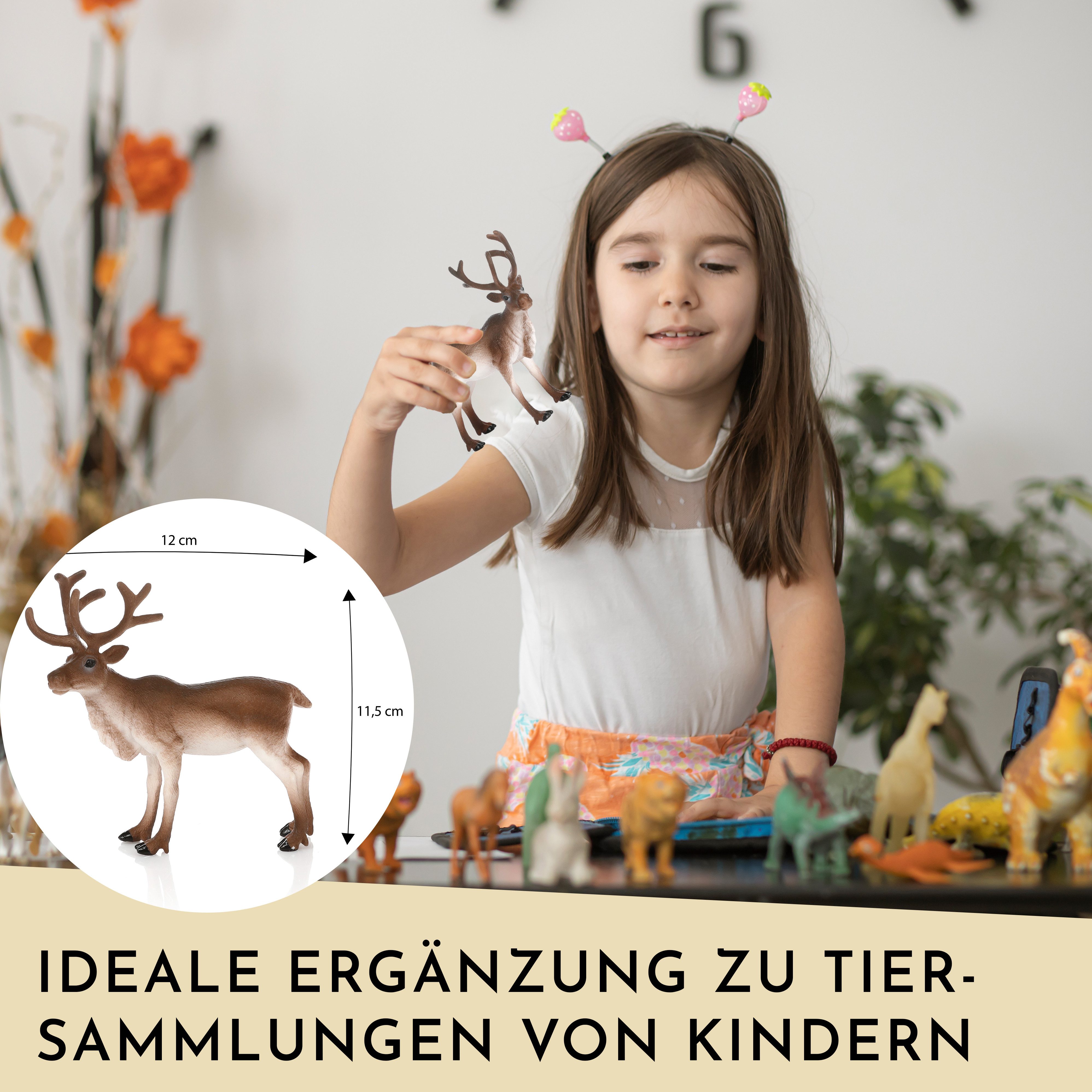 Little Lino Spielfigur Rentier, (Set, 2 tlg), Waldtier Figur für den Weihnachtswichtel, Adventskalender und Stall – Bild 4 von 5