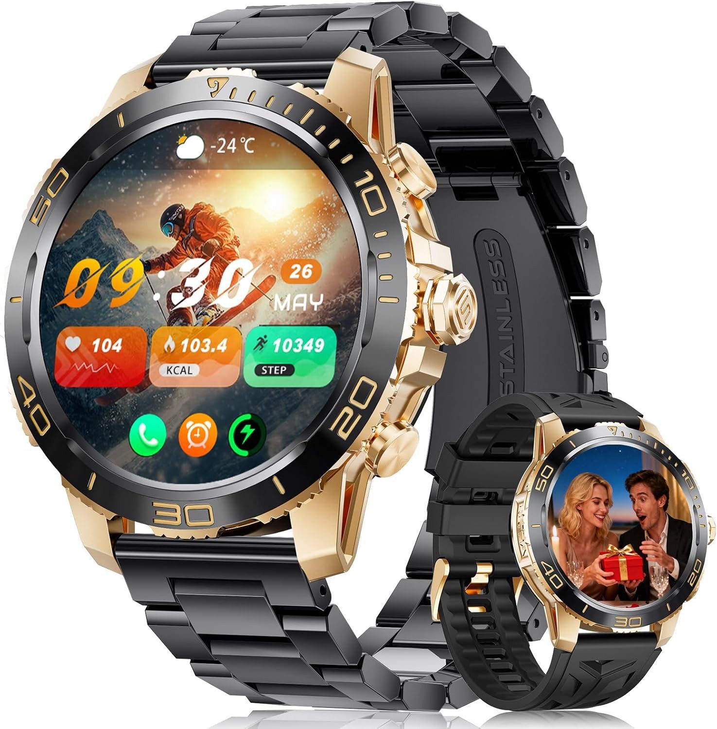 Lige EF21-I Smartwatch (3,6 cm, Andriod ios), Elegante Smartwatch mit Premiumdesign