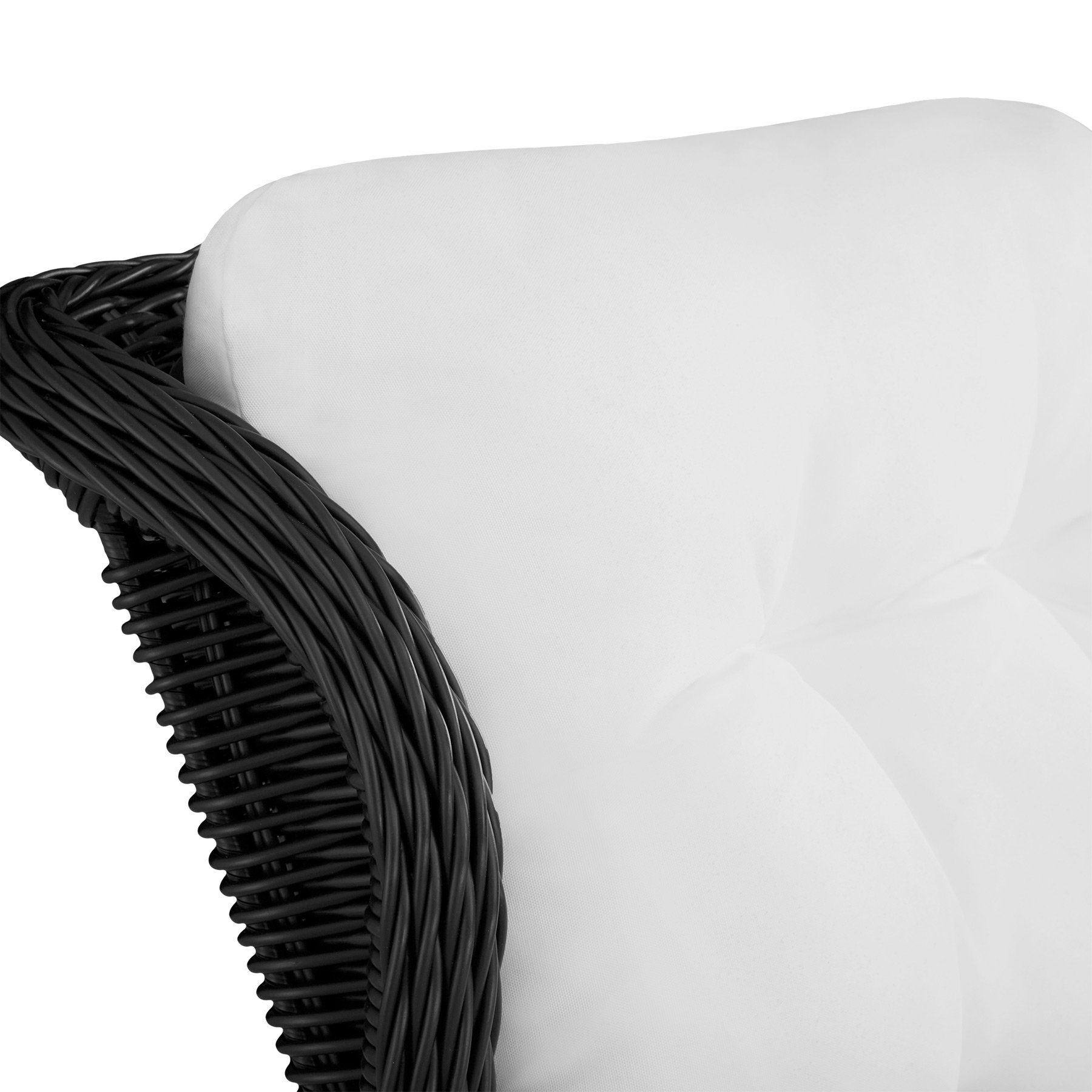 tectake Sitzgruppe Benissa, (Set, 5-tlg) schwarz beige 