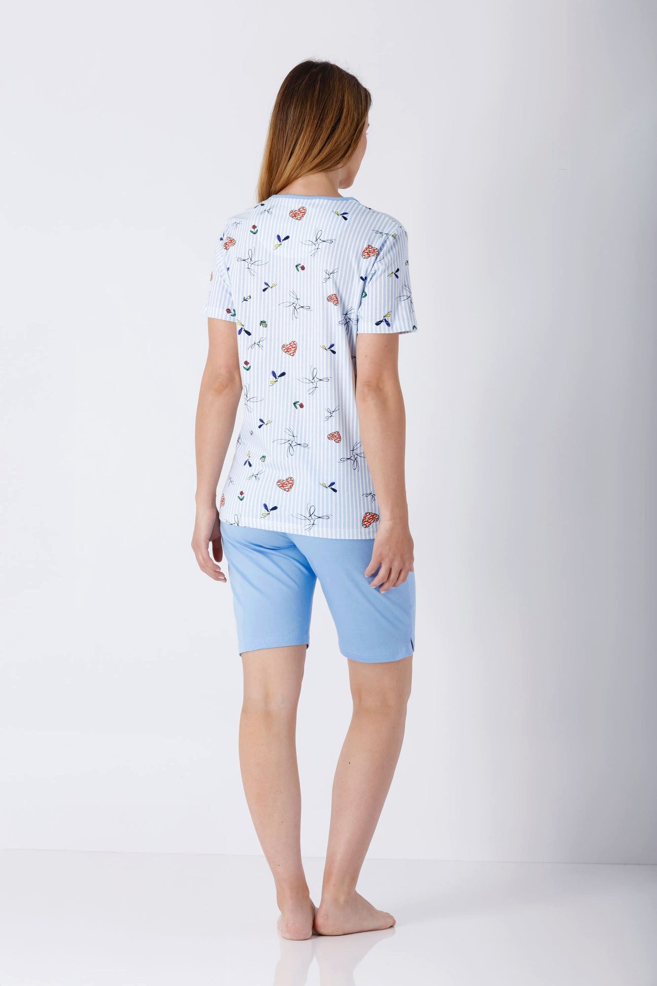 Hajo Schlafanzug Damen Schlafanzug Shorty Bermuda Premium Cotton günstig online kaufen