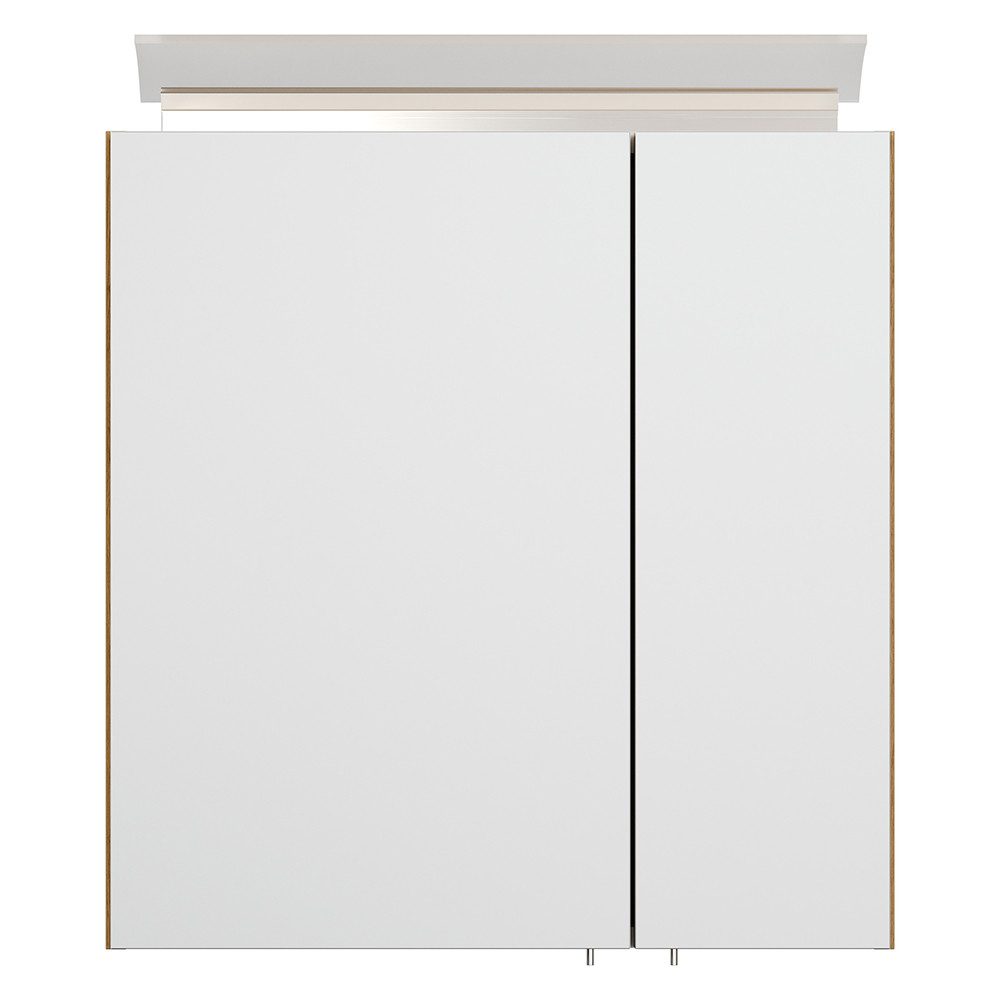 Lomadox Spiegelschrank BATLEY-02 60cm breit, Eiche, LED-Leuchte, Kombibox