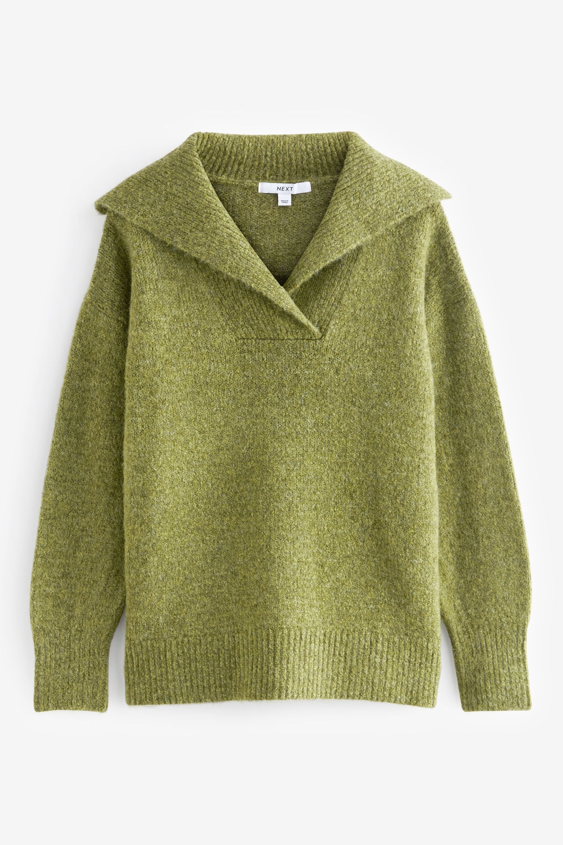 Next V-Ausschnitt-Pullover Lockerer Pullover mit V-Ausschnitt (1-tlg) Green