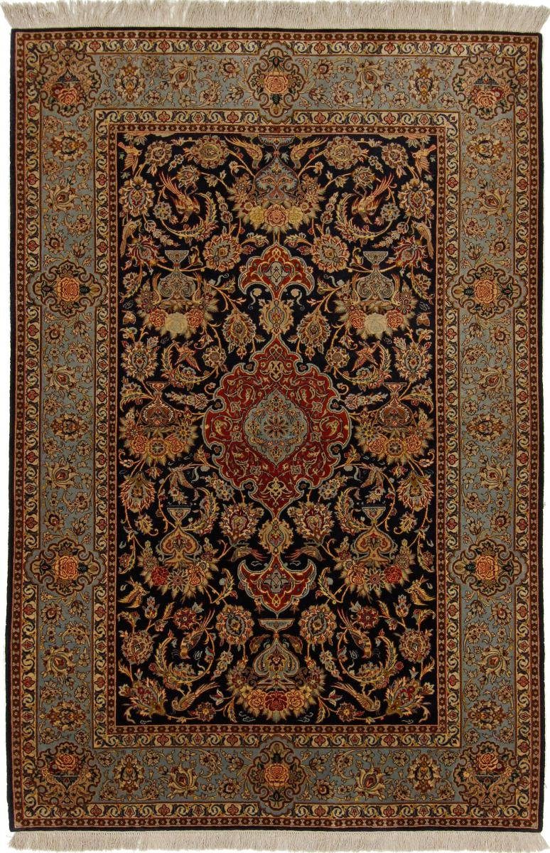 Orientteppich Isfahan Seidenkette 149x223 Handgeknüpfter Orientteppich, Nain Trading, rechteckig, Höhe: 6 mm | Kurzflor-Teppiche