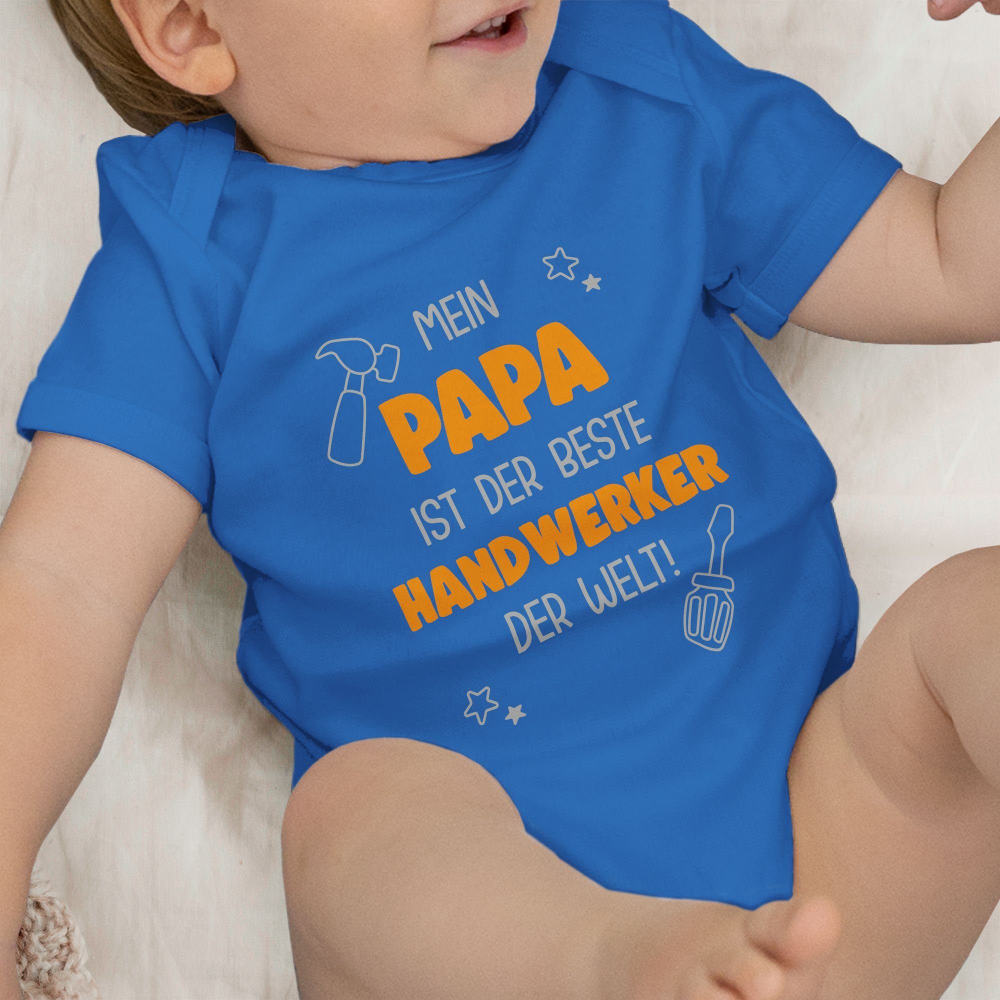 Shirtracer Shirtbody Mein Papa beste Baby 2 Royalblau Handwerker der gemischt Bunt der Welt ist