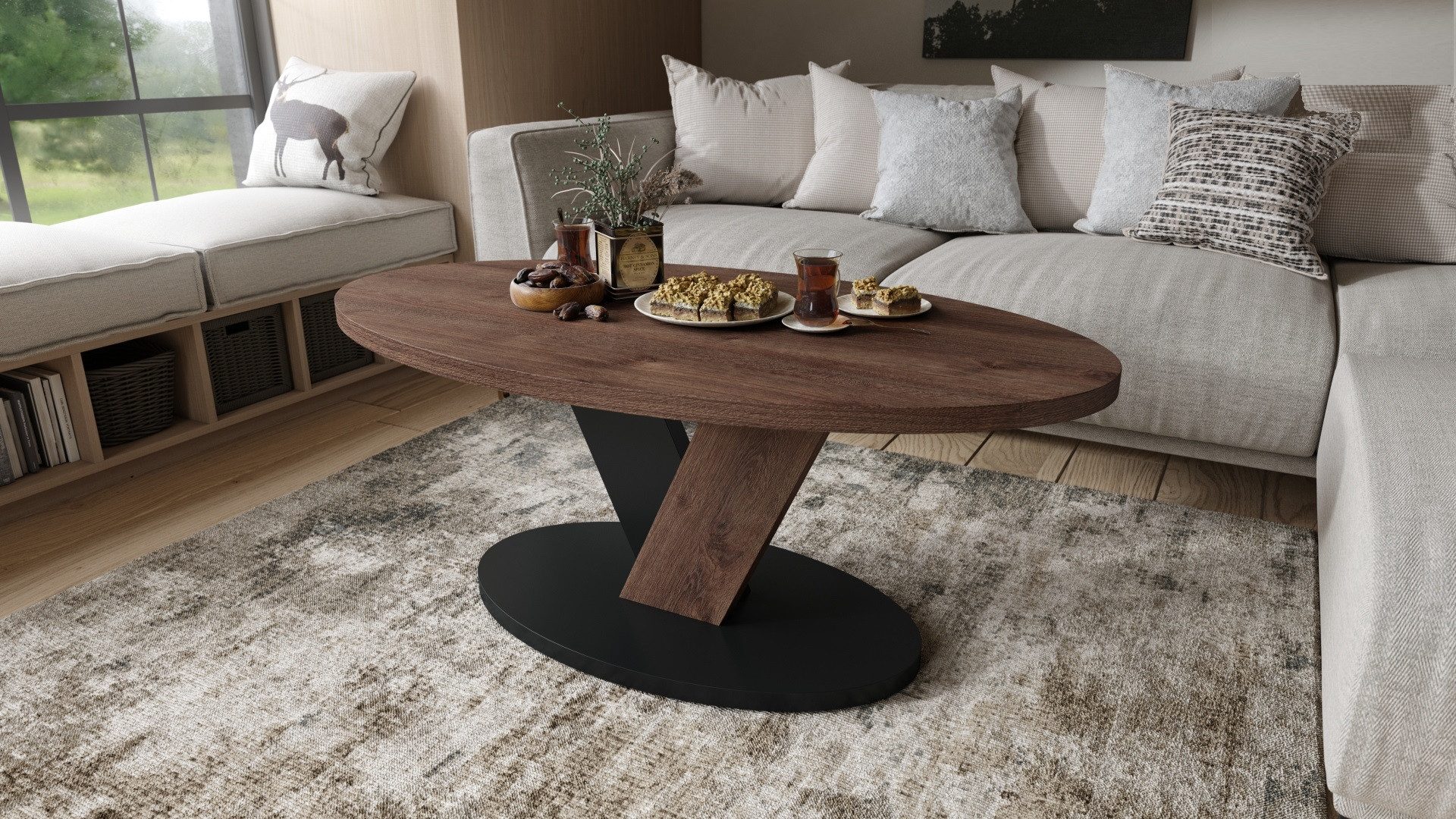 designimpex Couchtisch Design Couchtisch Lova oval Wohnzimmertisch ovaler T günstig online kaufen