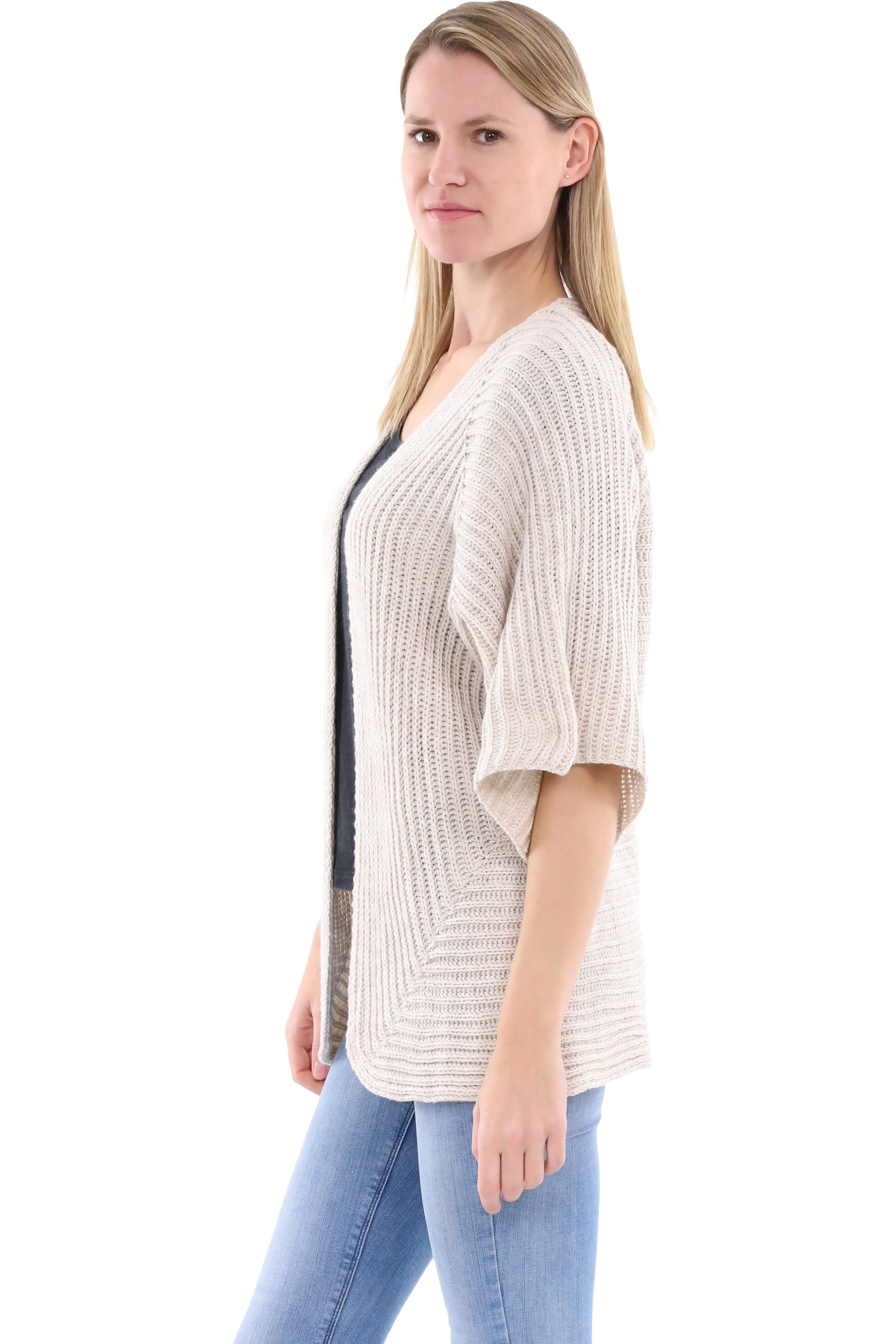 malito more than fashion Cardigan malito Damen Strickjacke, schicker Cardigan, moderne Wolljacke, offene Strick Jacke Einheitsgröße