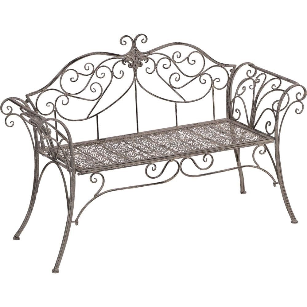 Lesli Living Sitzbank ADORABLE VIVA LA VIDA Gartenbank – romantische Sitzbank Metall