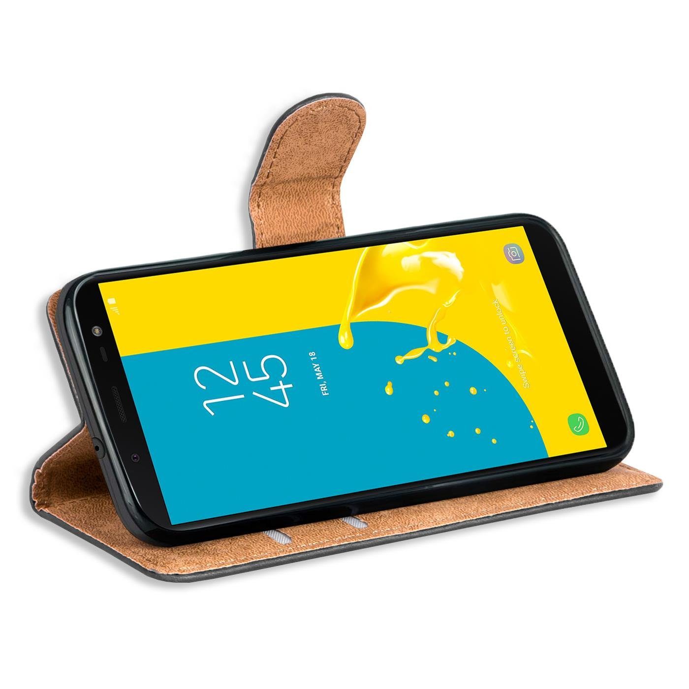 CoolGadget Handyhülle Book Case Handy Tasche für Samsung Galaxy J6 2018 5,6 Zoll, Hülle Klapphülle Flip Cover für Samsung J6 2018 Schutzhülle stoßfest