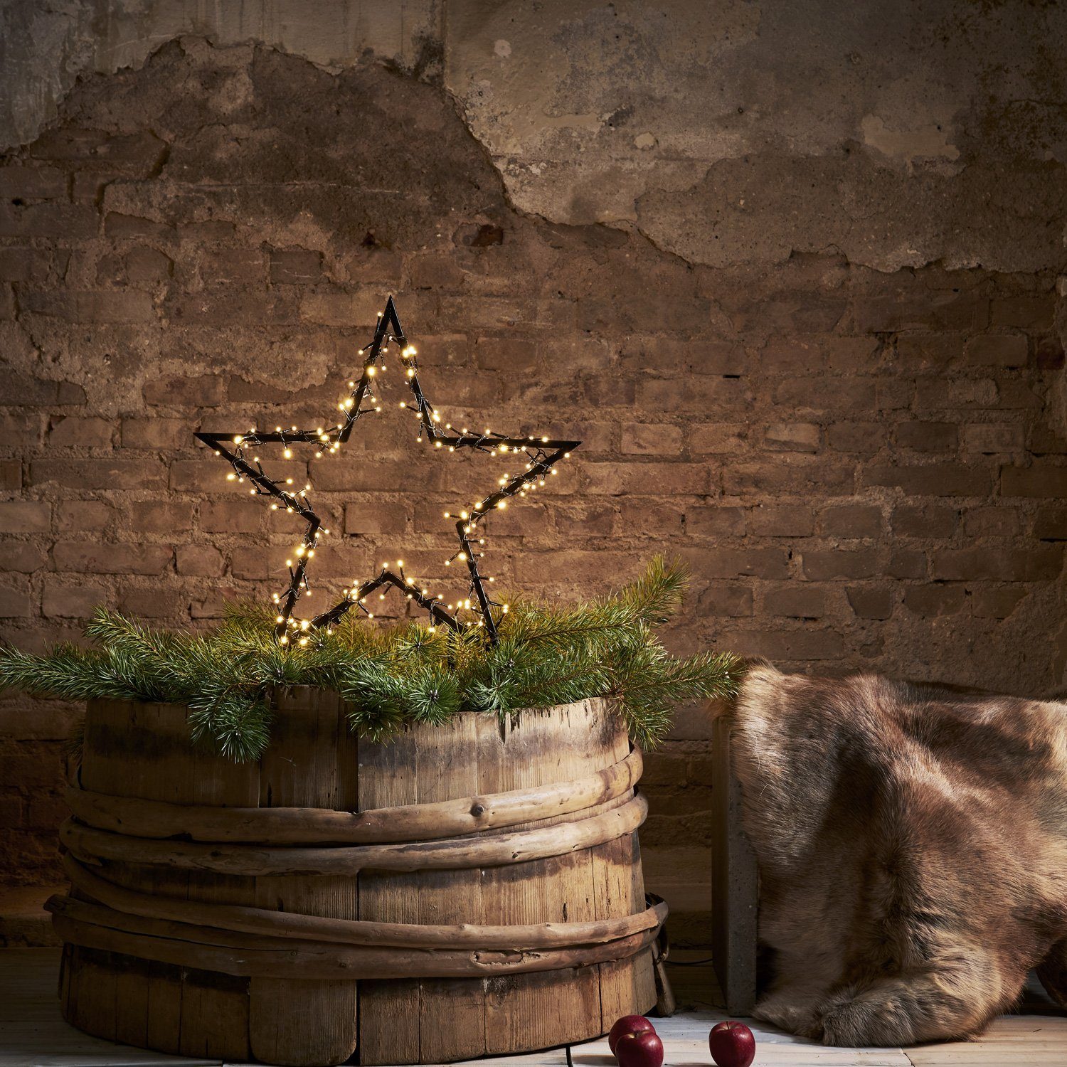 MARELIDA LED-Stern für außen LED Gartenstecker Stern Leuchtstern Lichterstern 73cm Weihnachtsdeko, LED Classic, warmweiß (2100K bis 3000K)