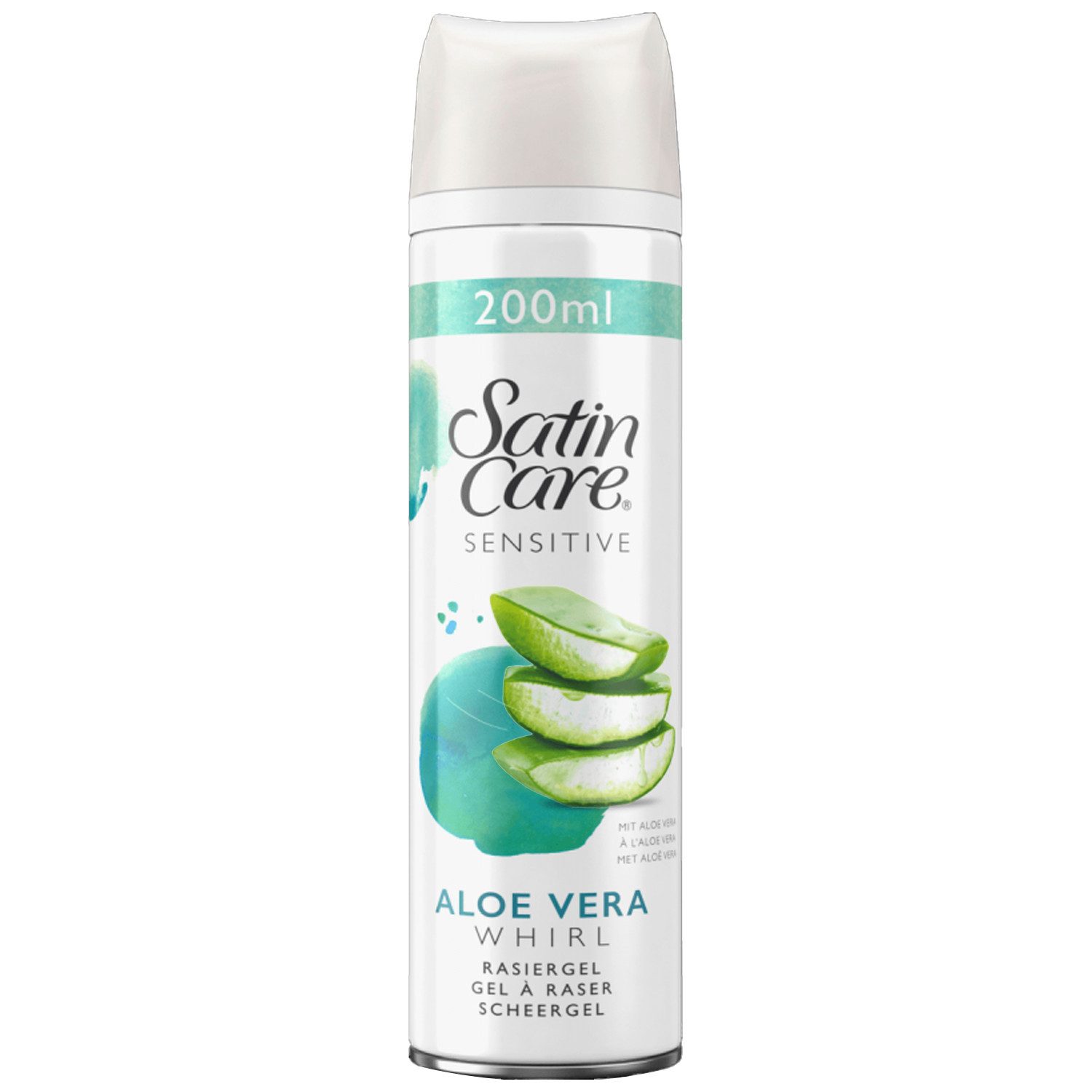 Gillette Rasierschaum 2x Gillette Satin Care Sensitive Rasiergel Gel mit Aloe Vera je 200ml