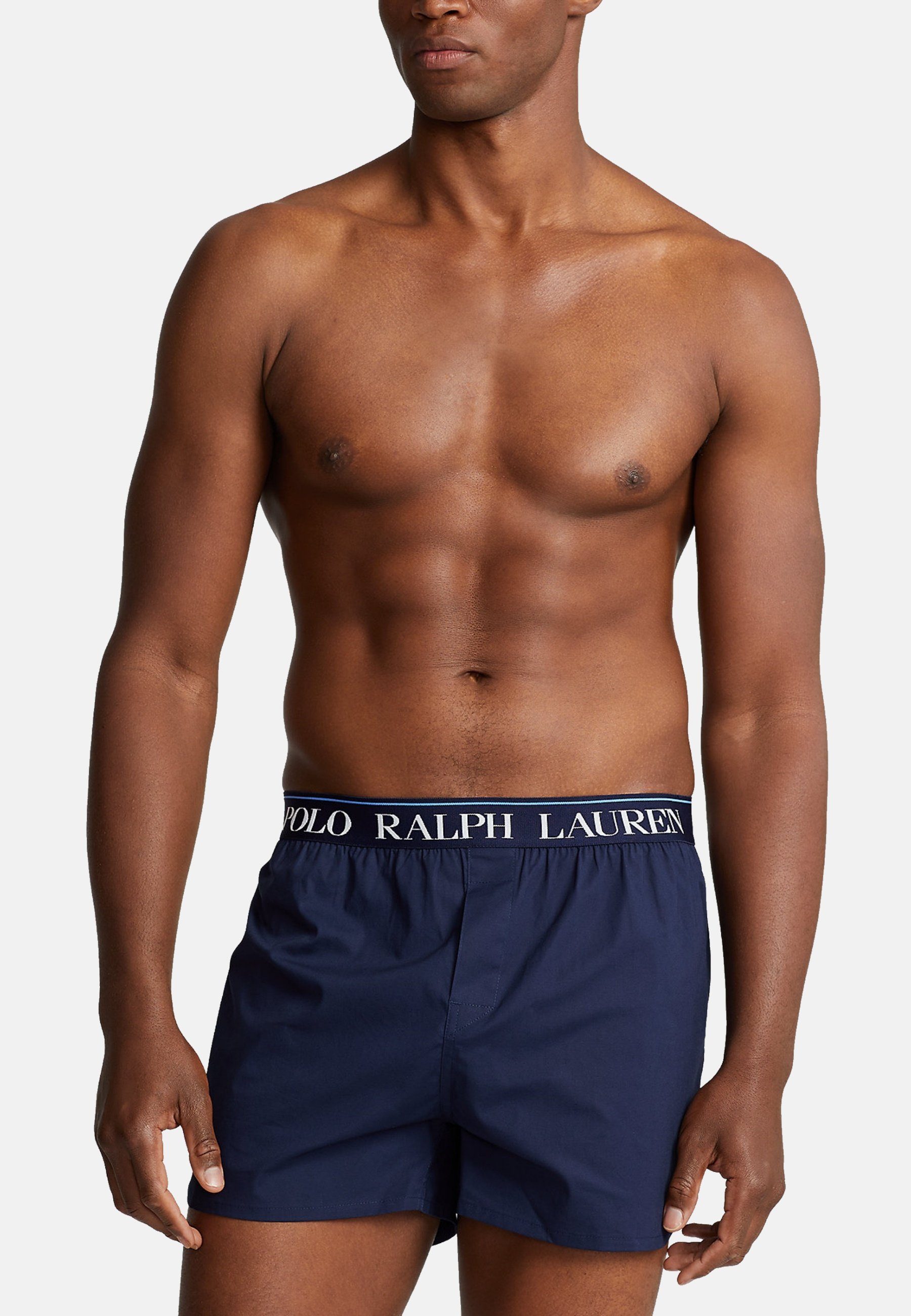 Polo Eingriff Ralph Boxershorts Lauren Hellblau/Marine Lauren mit 3er Unterhose Pack (3-St) Ralph Boxershorts