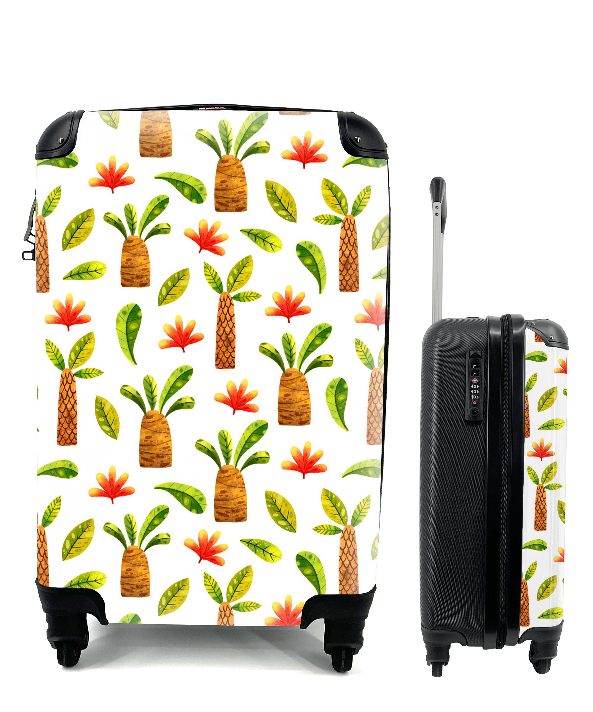 MuchoWow Handgepäckkoffer Dschungel - Palme - Blätter, 4 Rollen, Reisetasche mit rollen, Handgepäck für Ferien, Trolley, Reisekoffer