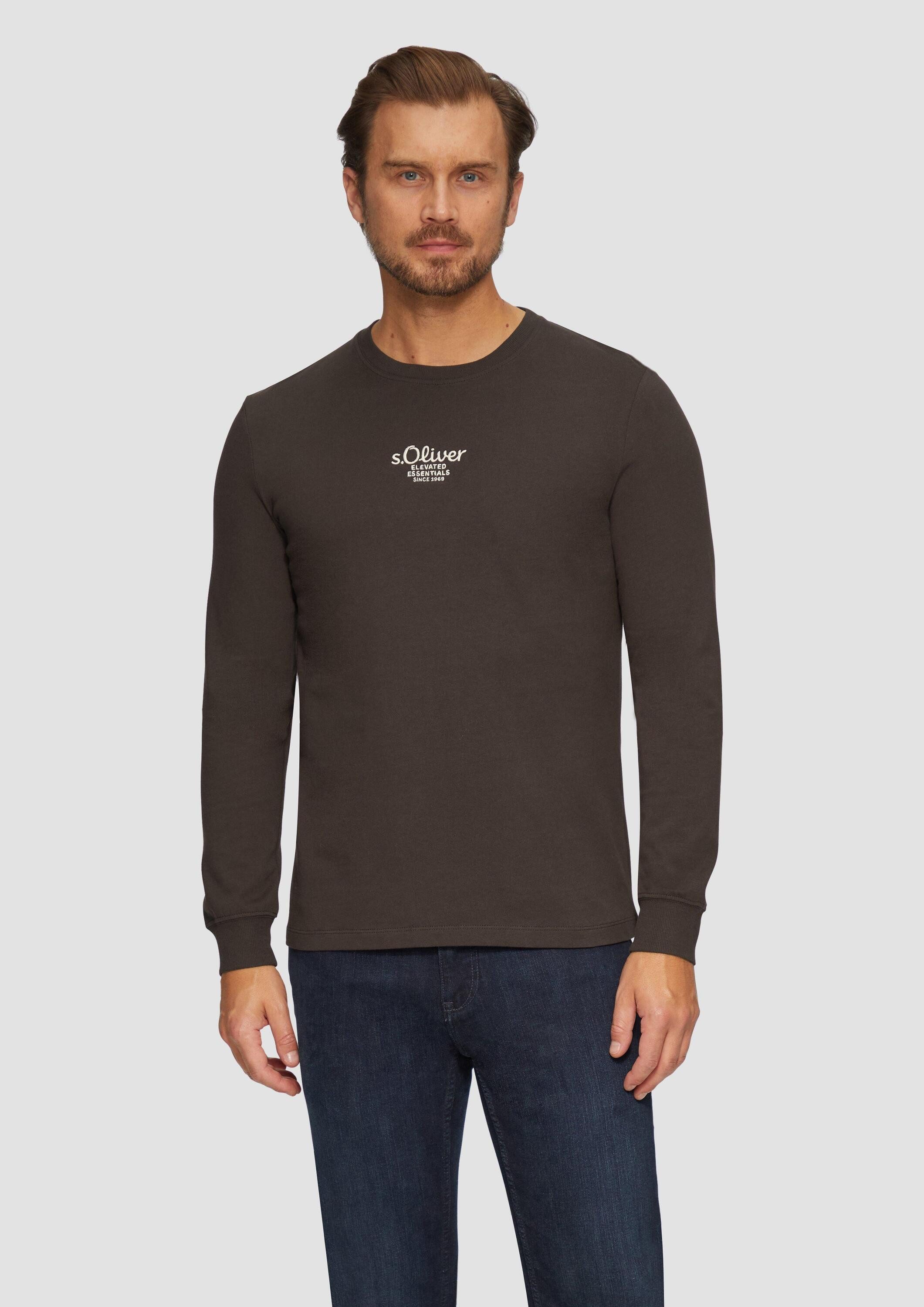 s.Oliver Langarmshirt T-Shirt Langarmshirt mit Logo-Stickerei günstig online kaufen
