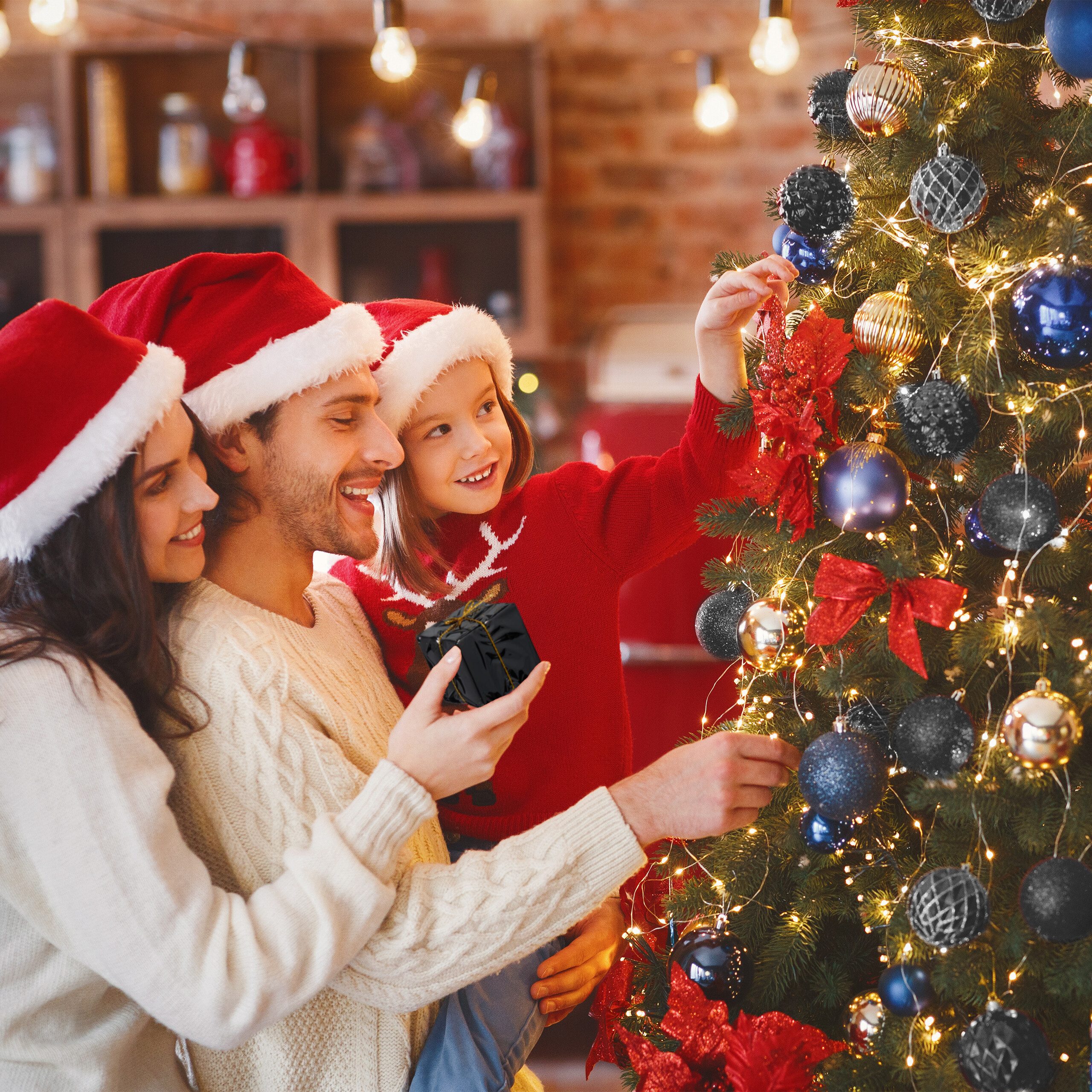 relaxdays Weihnachtsbaumkugel Weihnachtskugeln im 110er Set, schwarz