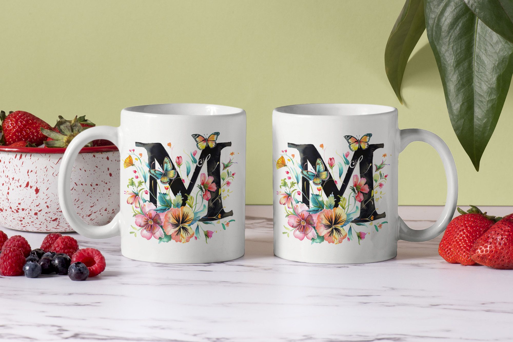 WS-Trend Tasse Name A bis Z Blumen Schmetterlinge Kaffeetasse Teetasse Geschenkidee, Keramik – Bild 2 von 2