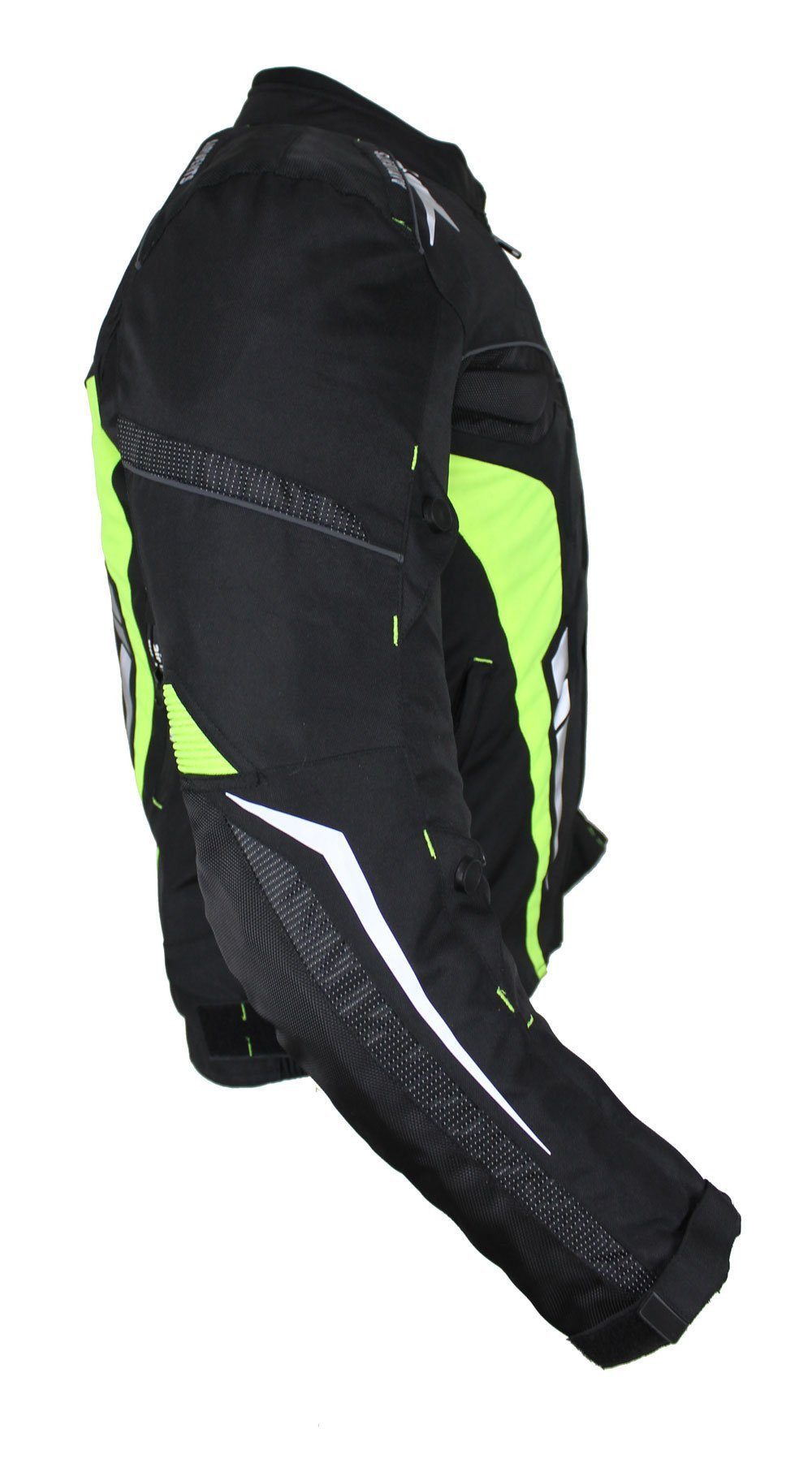 Alpha Speeds Motorradjacke Herren Biker Textil Jacke Wasserdicht Sport Touring Jacke Protektoren (Trennbare Innenjacke: All Season) Belüftungssysteme, SPORT Fluoreszent Grün