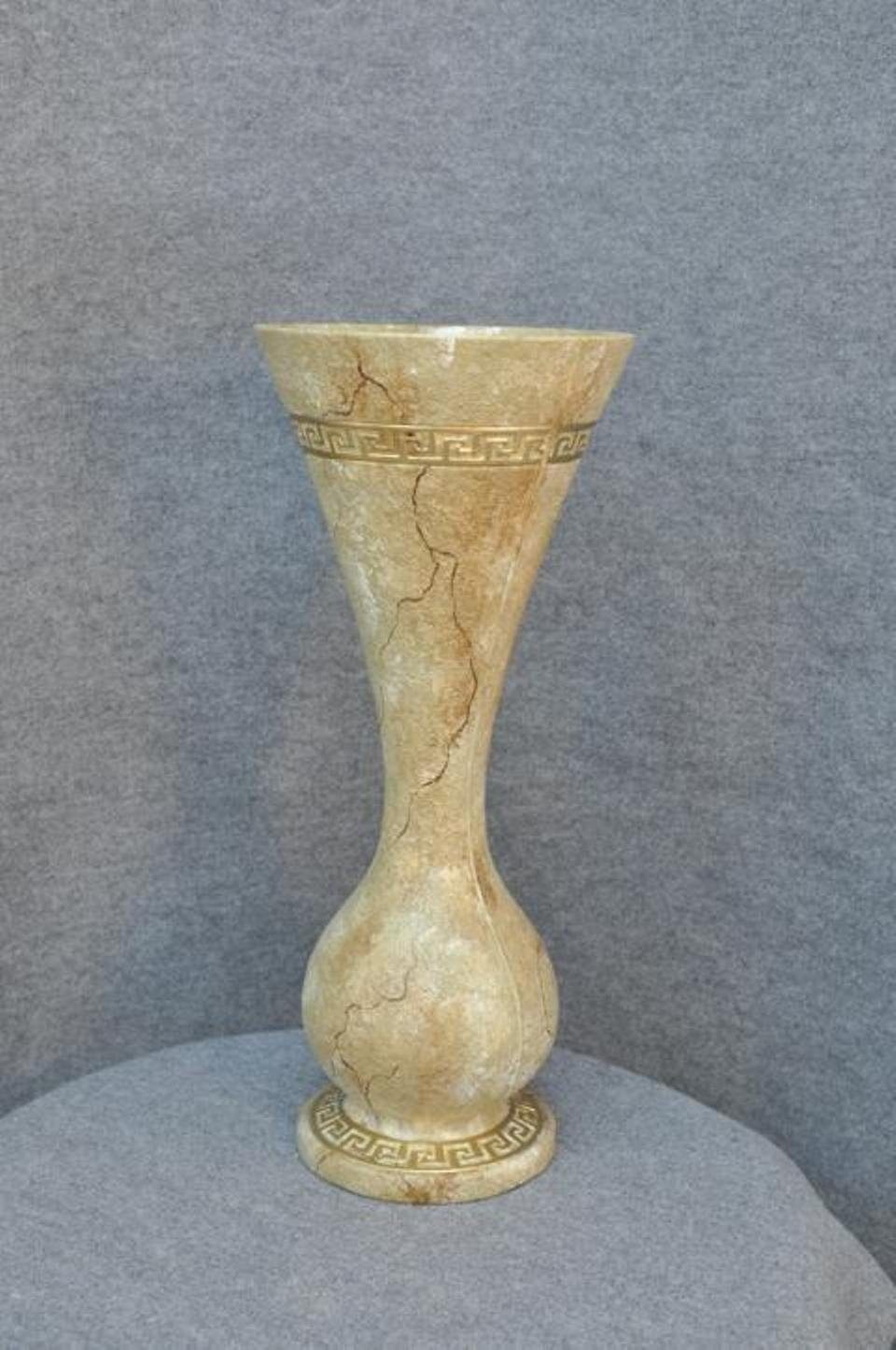JVmoebel Skulptur Vasen Big XXL Vase Medusa Blumen Stil Pokal Antik Design Beige Deko 0891