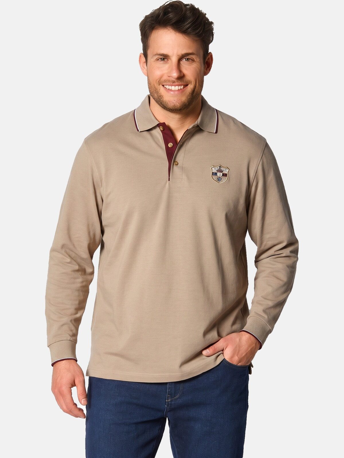 Babista Langarm-Poloshirt MILANVETZO hochwertige Piqué-Baumwolle