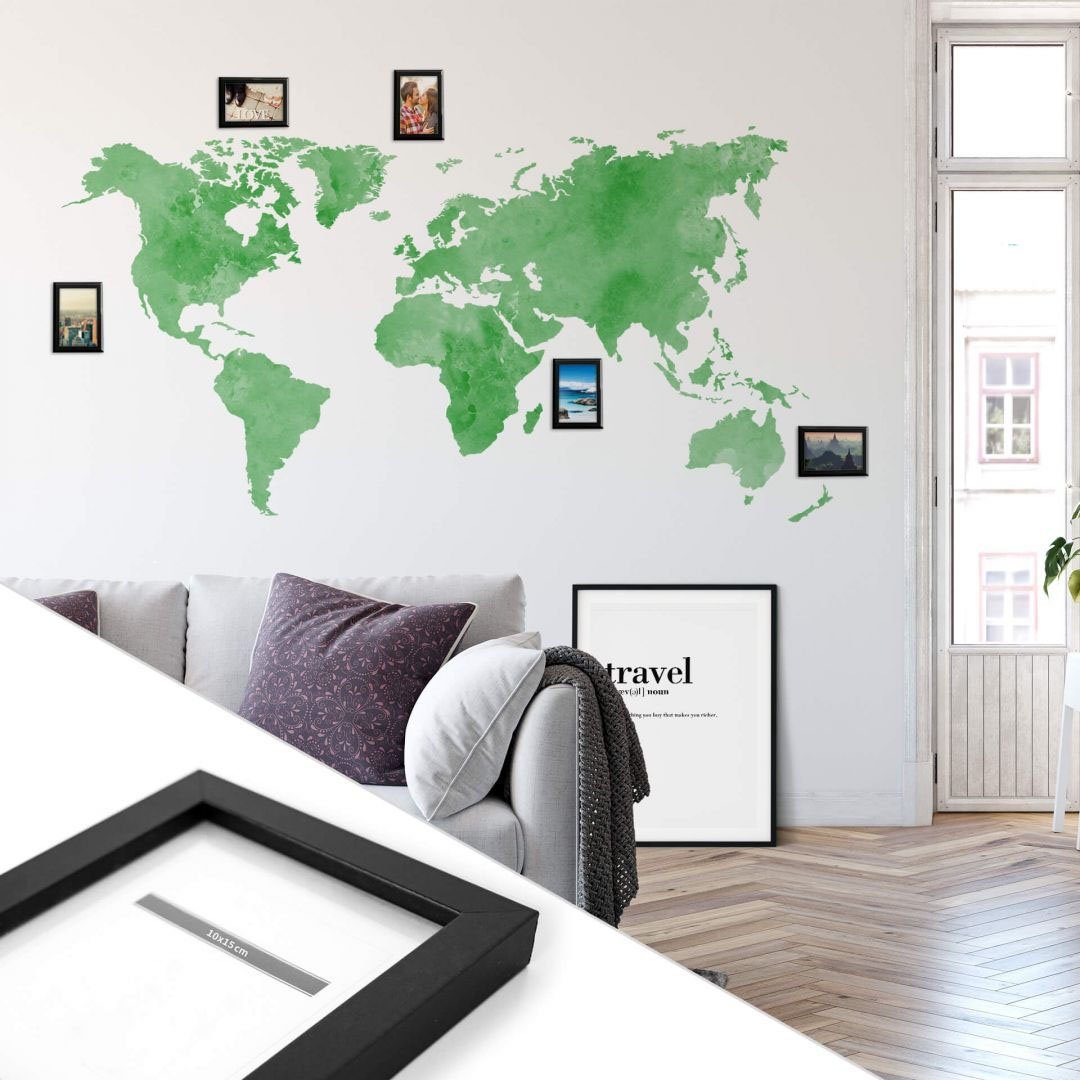 Weltkarte Wandtattoo Grüne (1 Wall-Art St) Bilderrahmen